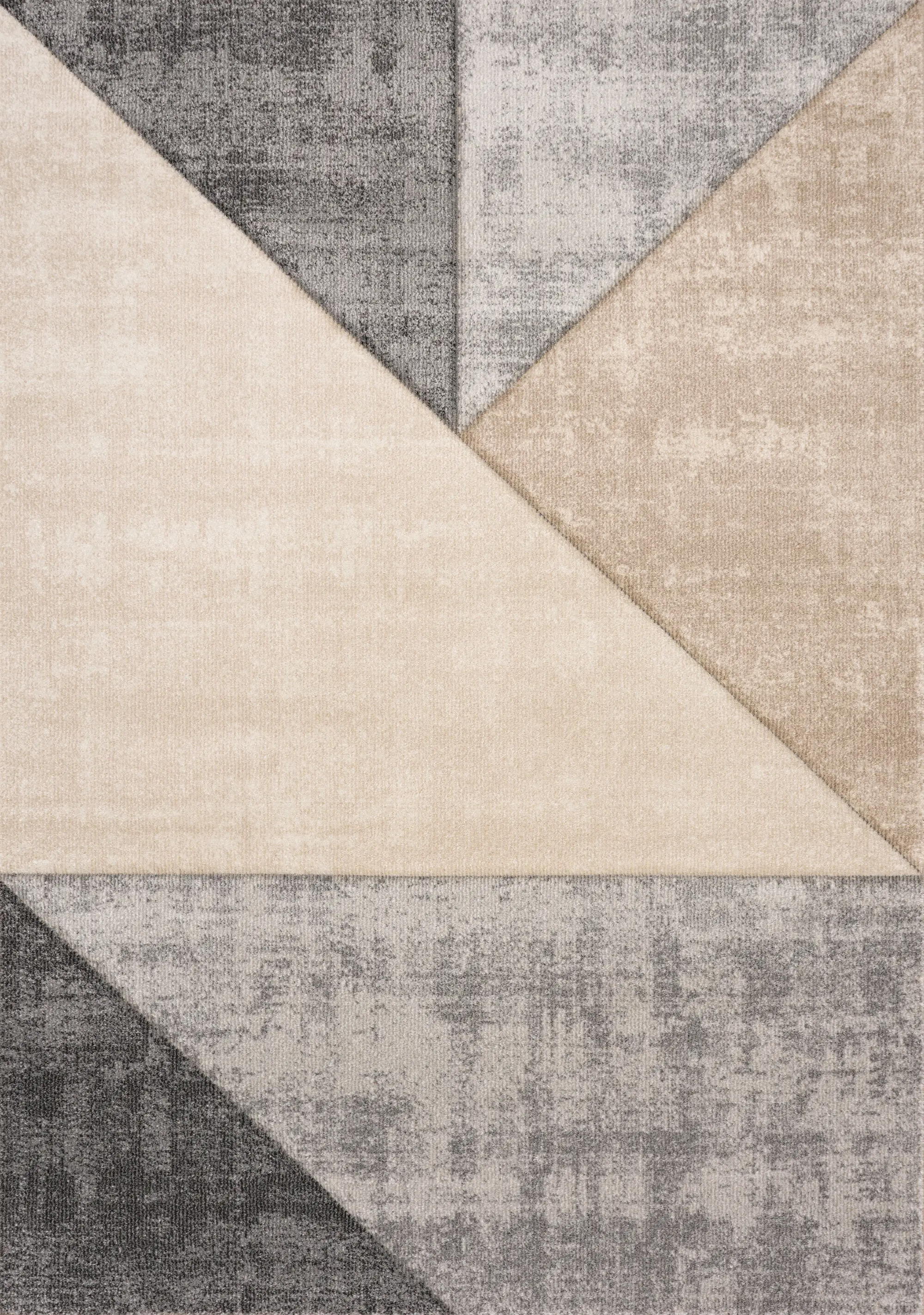 Folio 5 x 8 Neutral Carved Triangular Area Rug-1