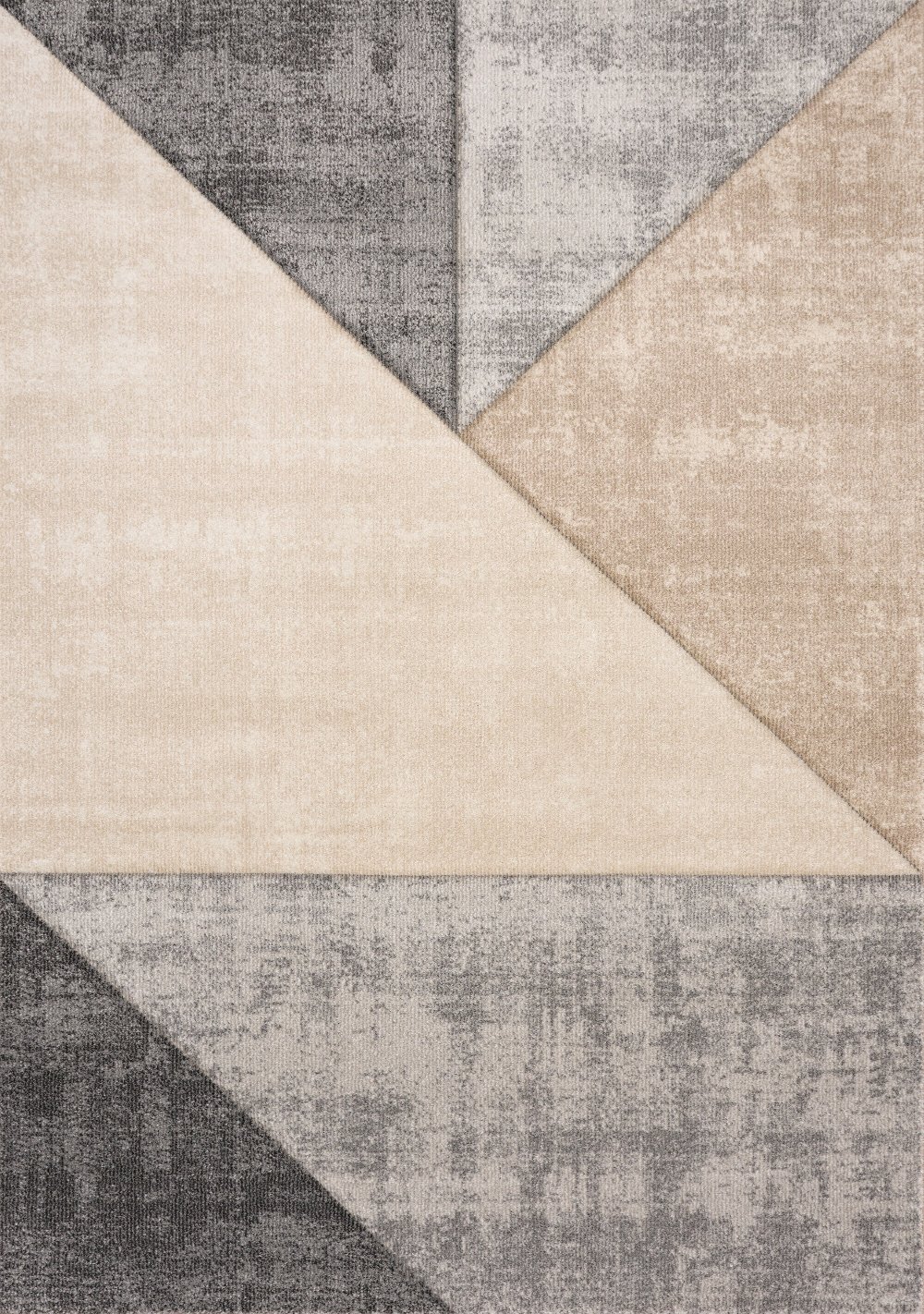 Folio 5 x 8 Neutral Carved Triangular Area Rug