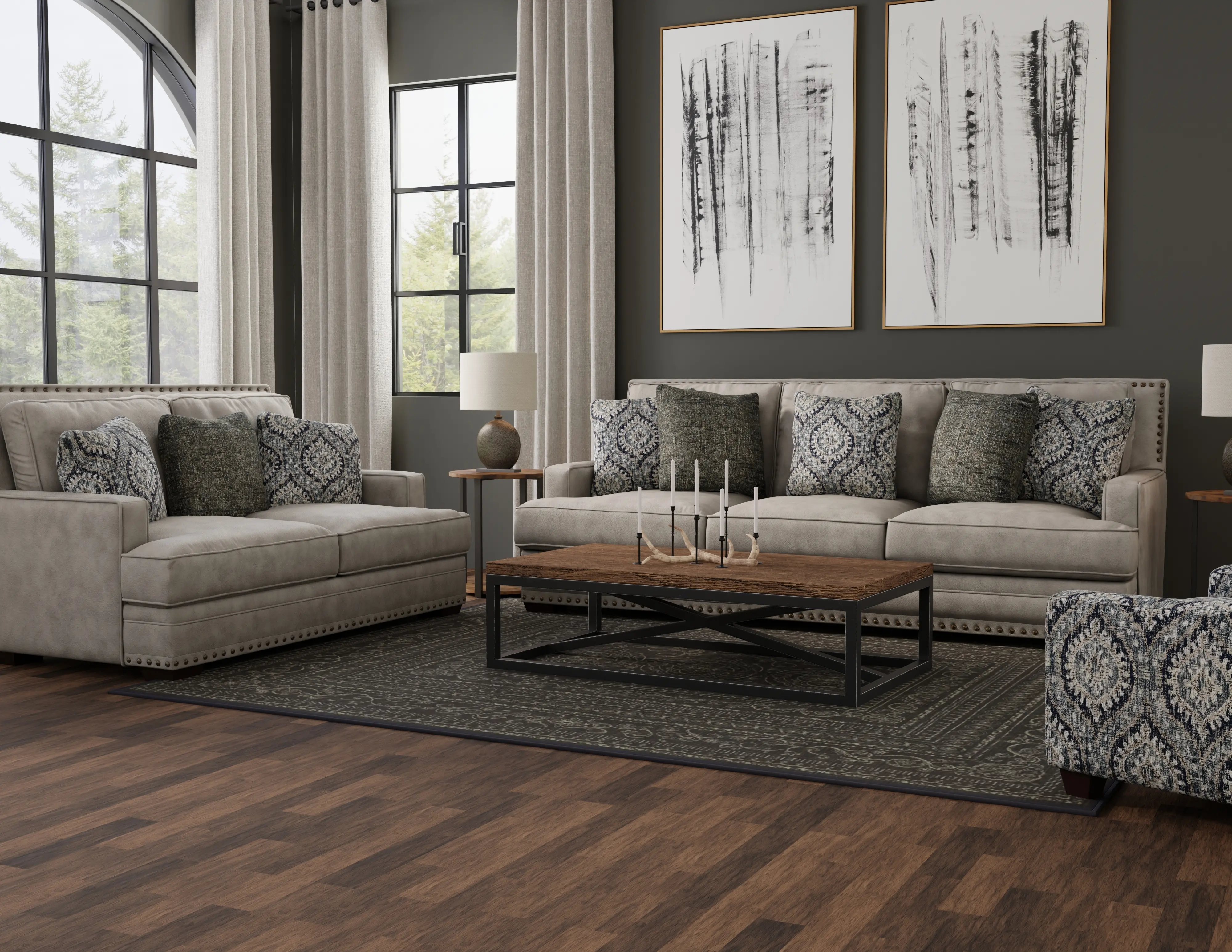 Ranch Dove Gray Loveseat-2