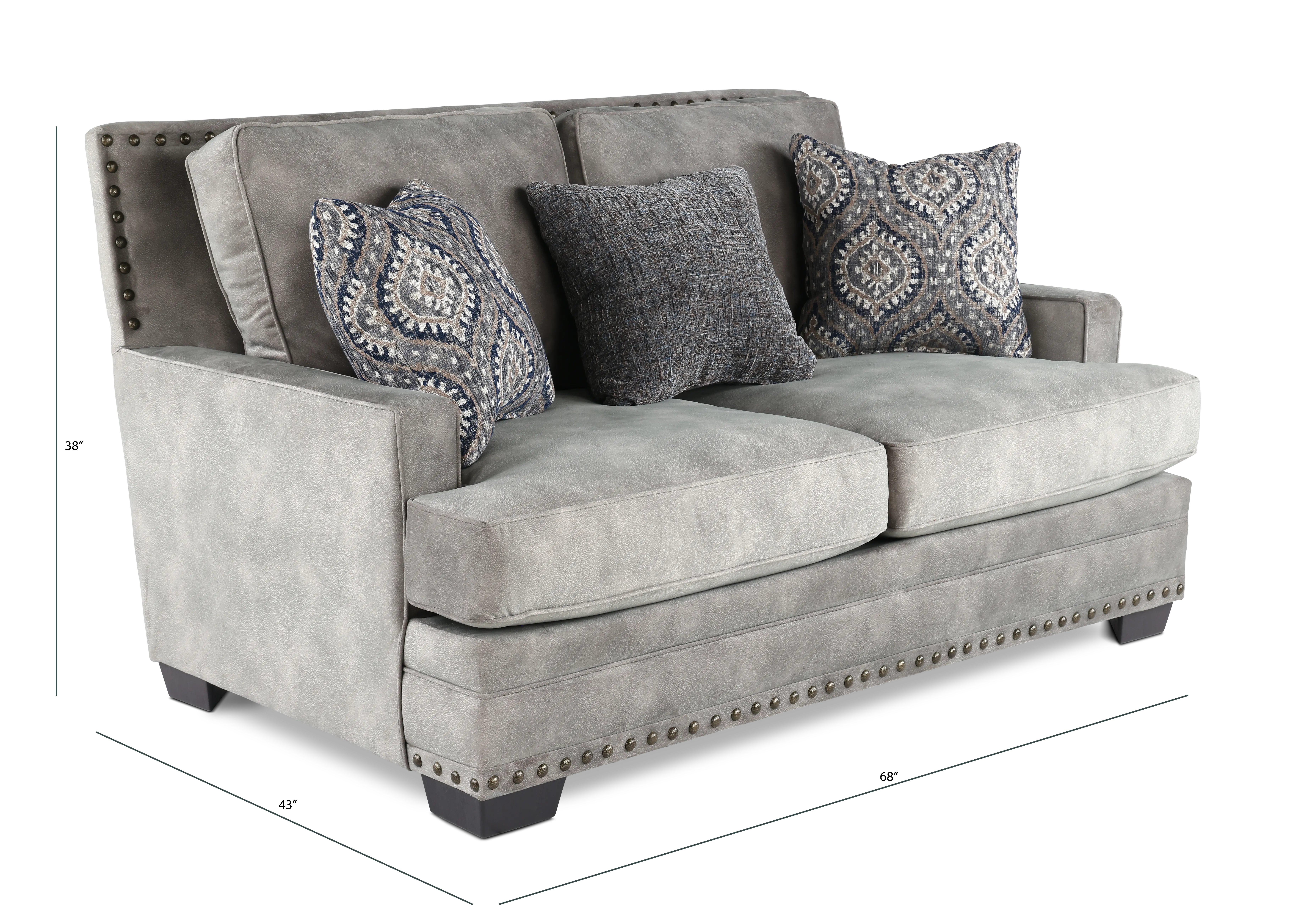 Ranch Dove Gray Loveseat-4