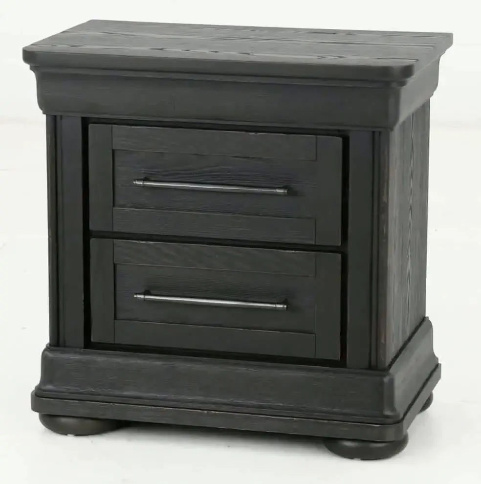 Country Living Black 2-Drawer Nightstand-11