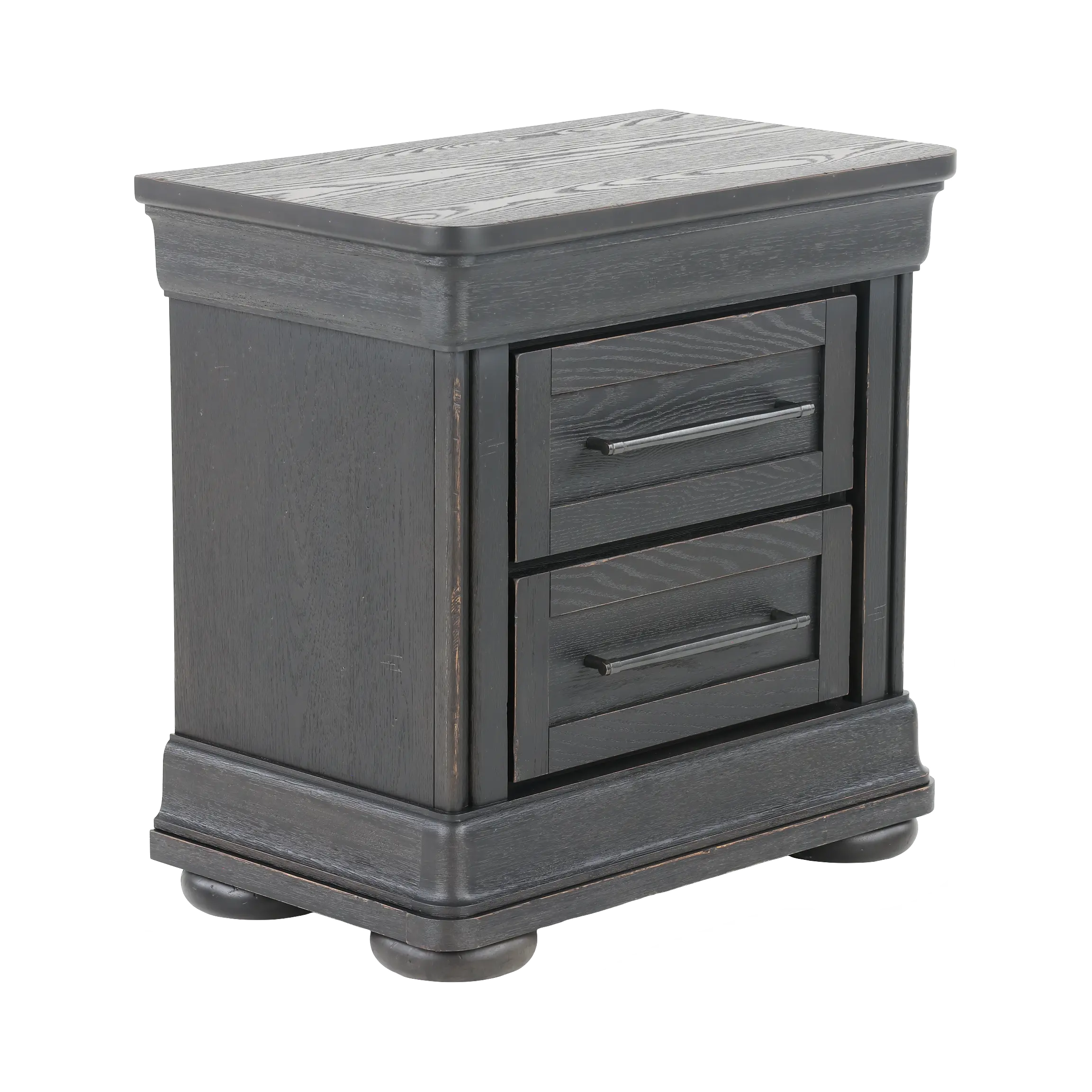 Country Living Black 2-Drawer Nightstand-4