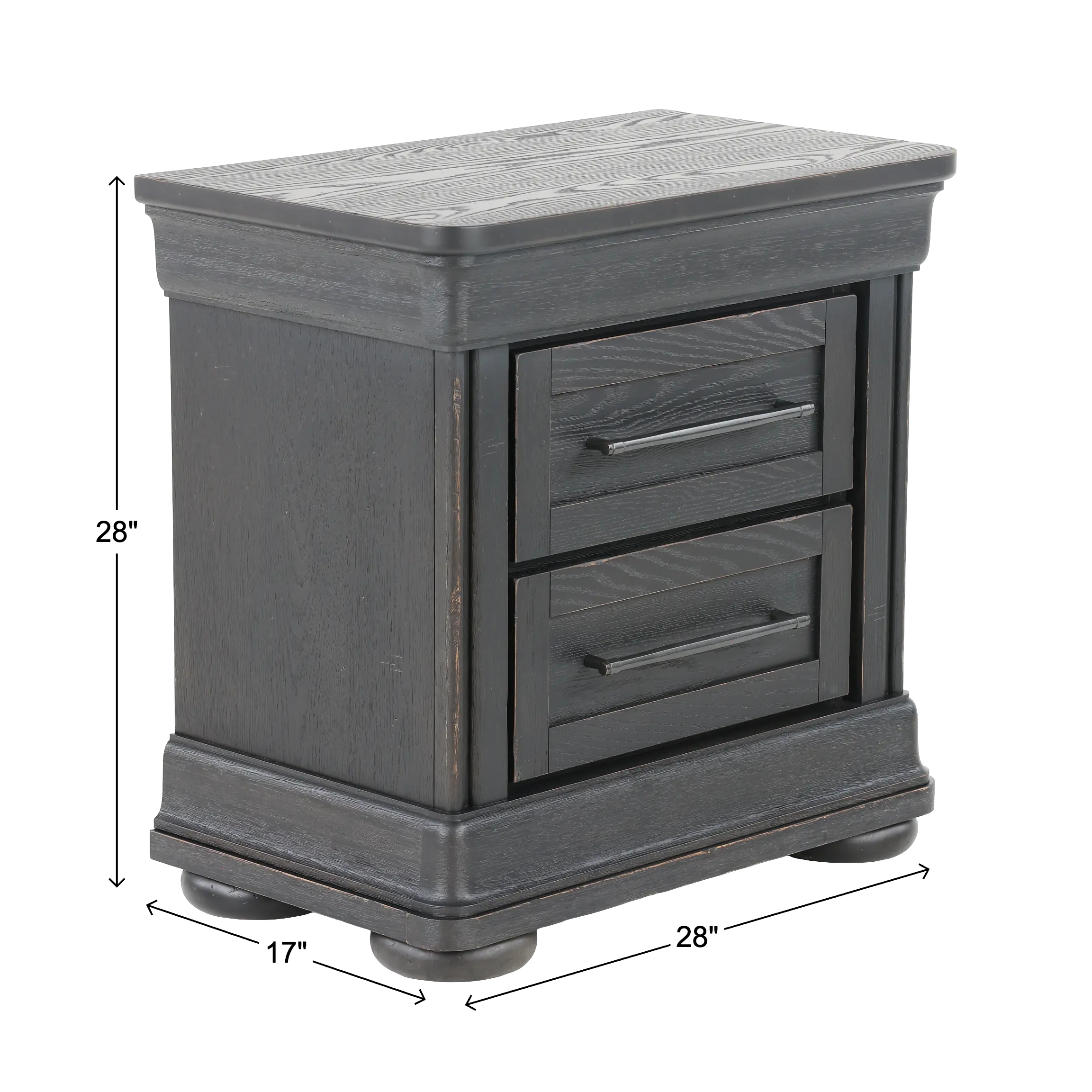 Country Living Black 2-Drawer Nightstand-3