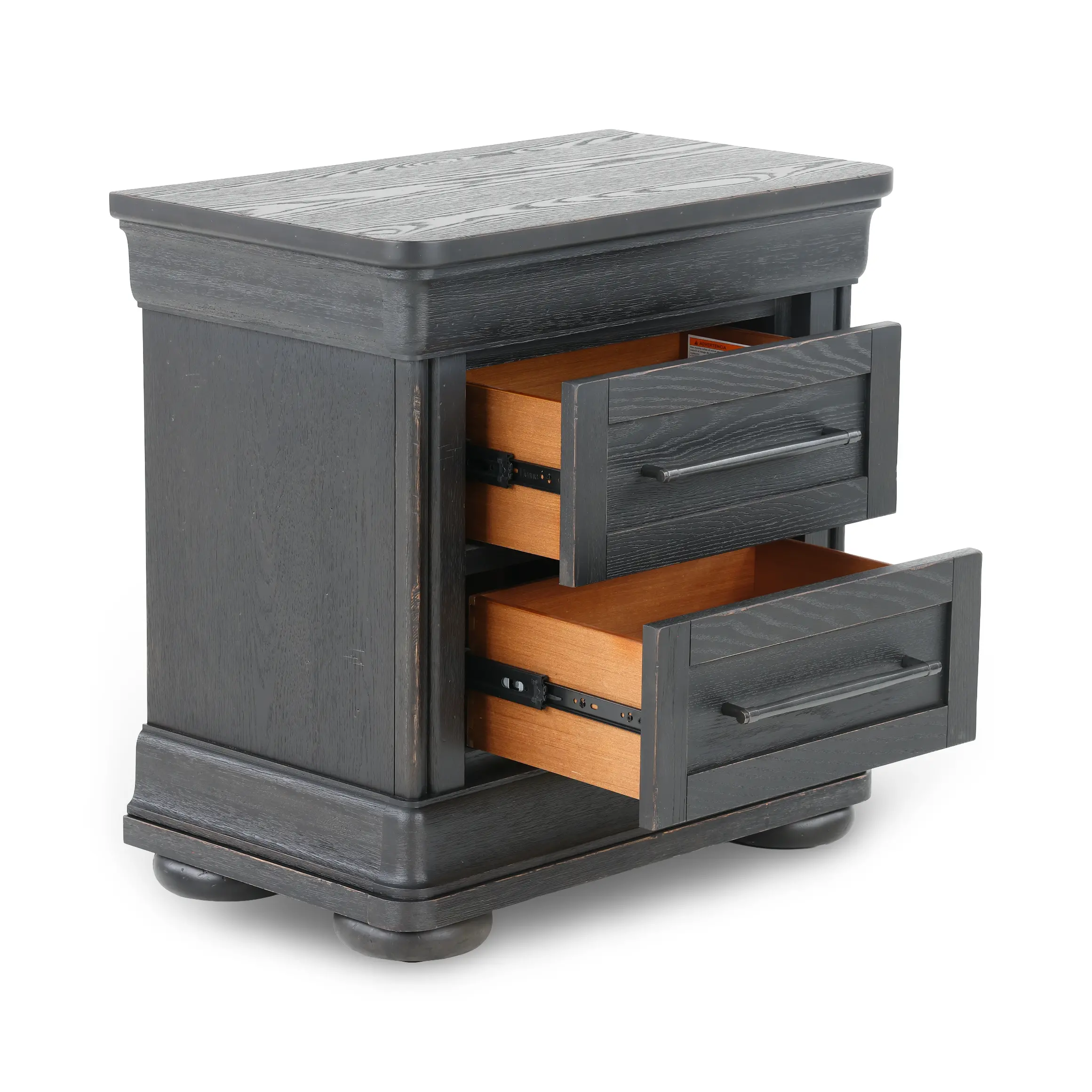 Country Living Black 2-Drawer Nightstand-5