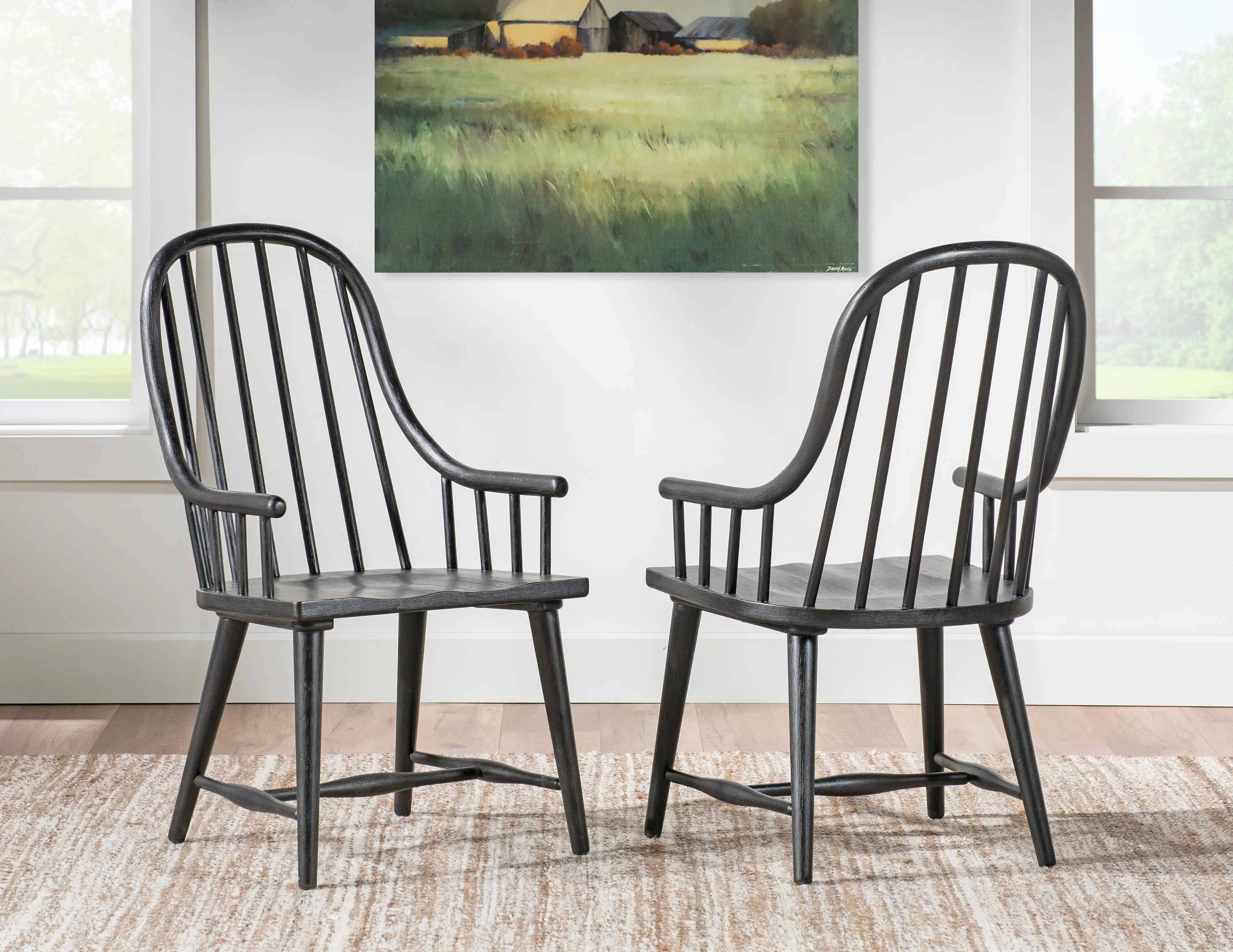 Country Living Black Windsor Dining Armchair-2