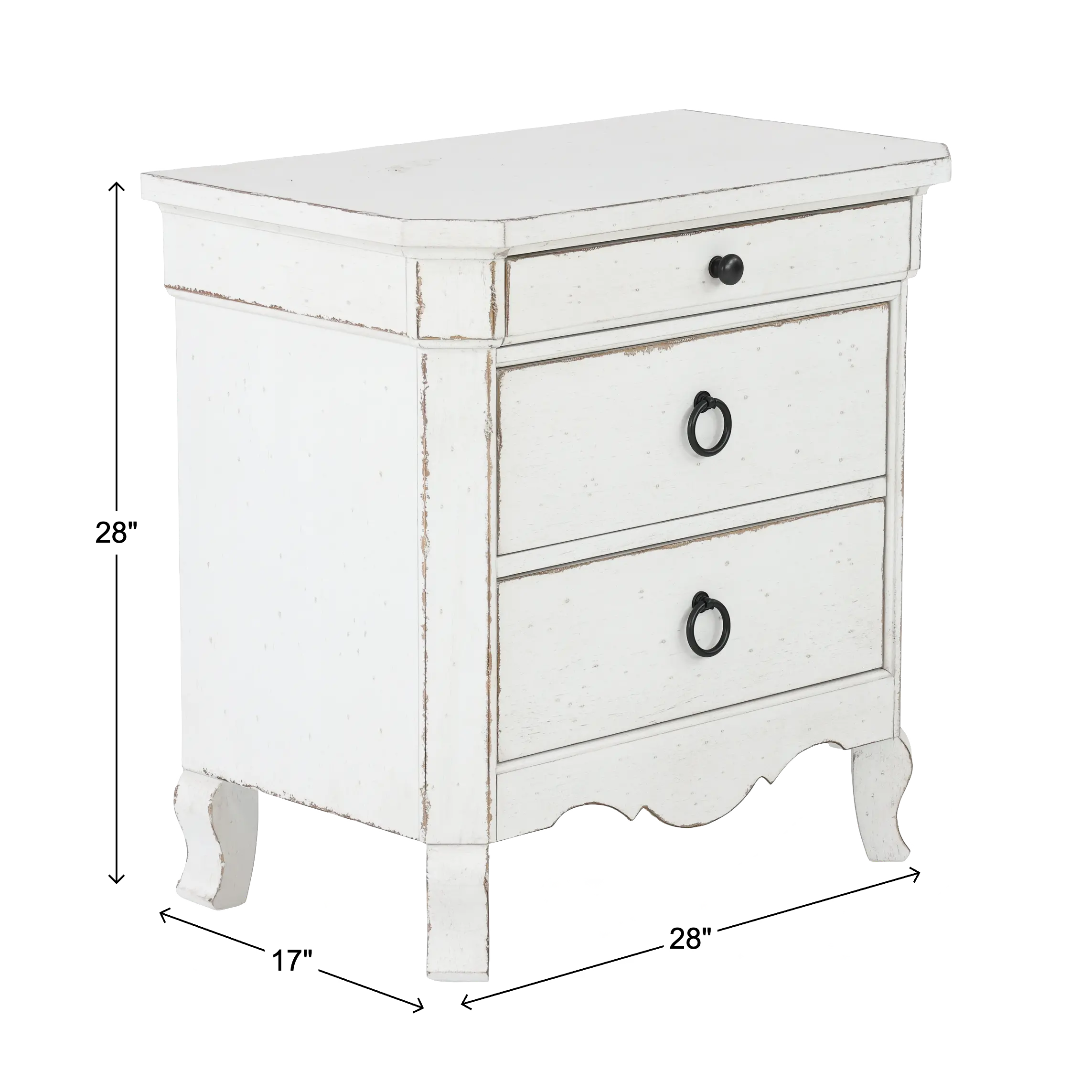 Country Living White Nightstand-3