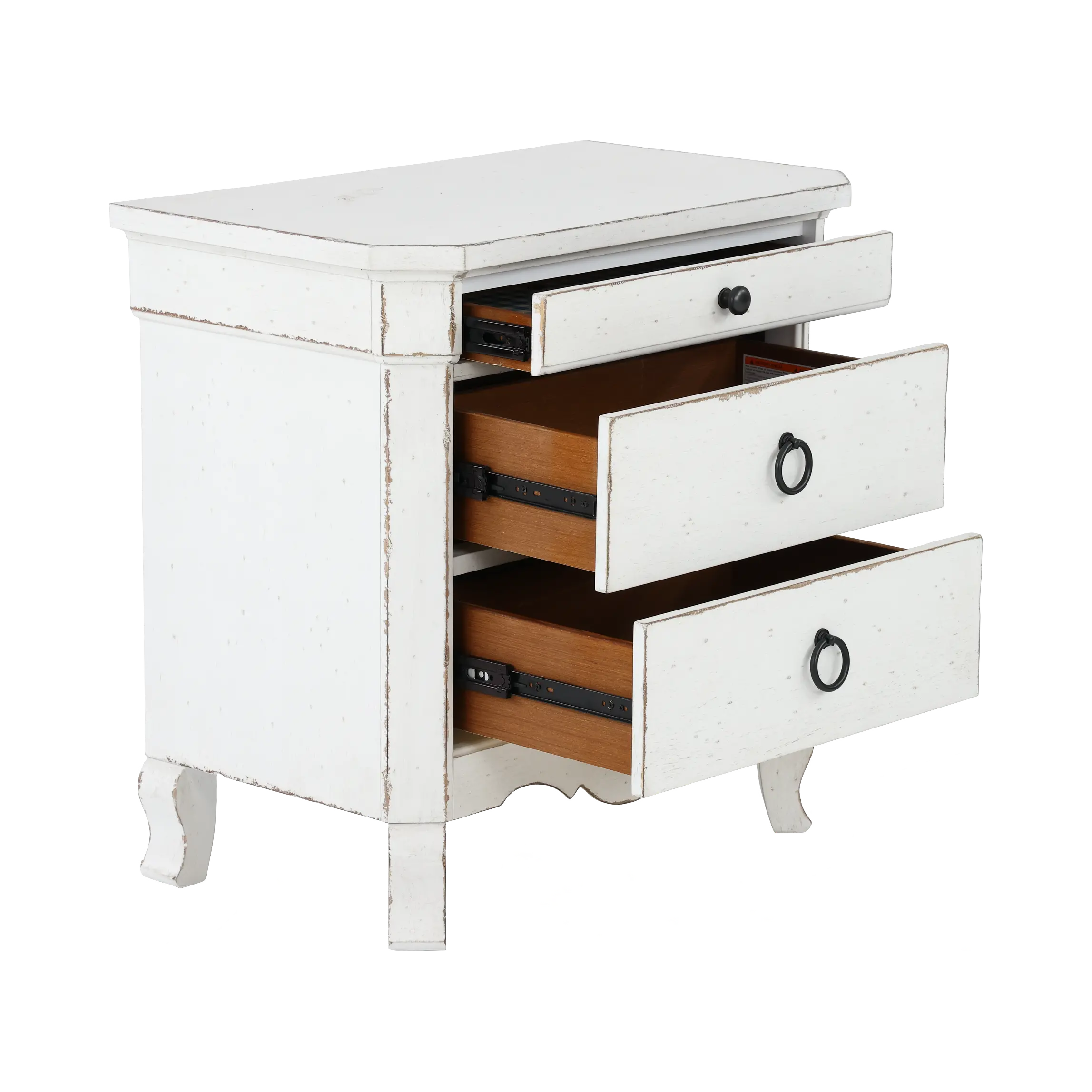 Country Living White Nightstand-5