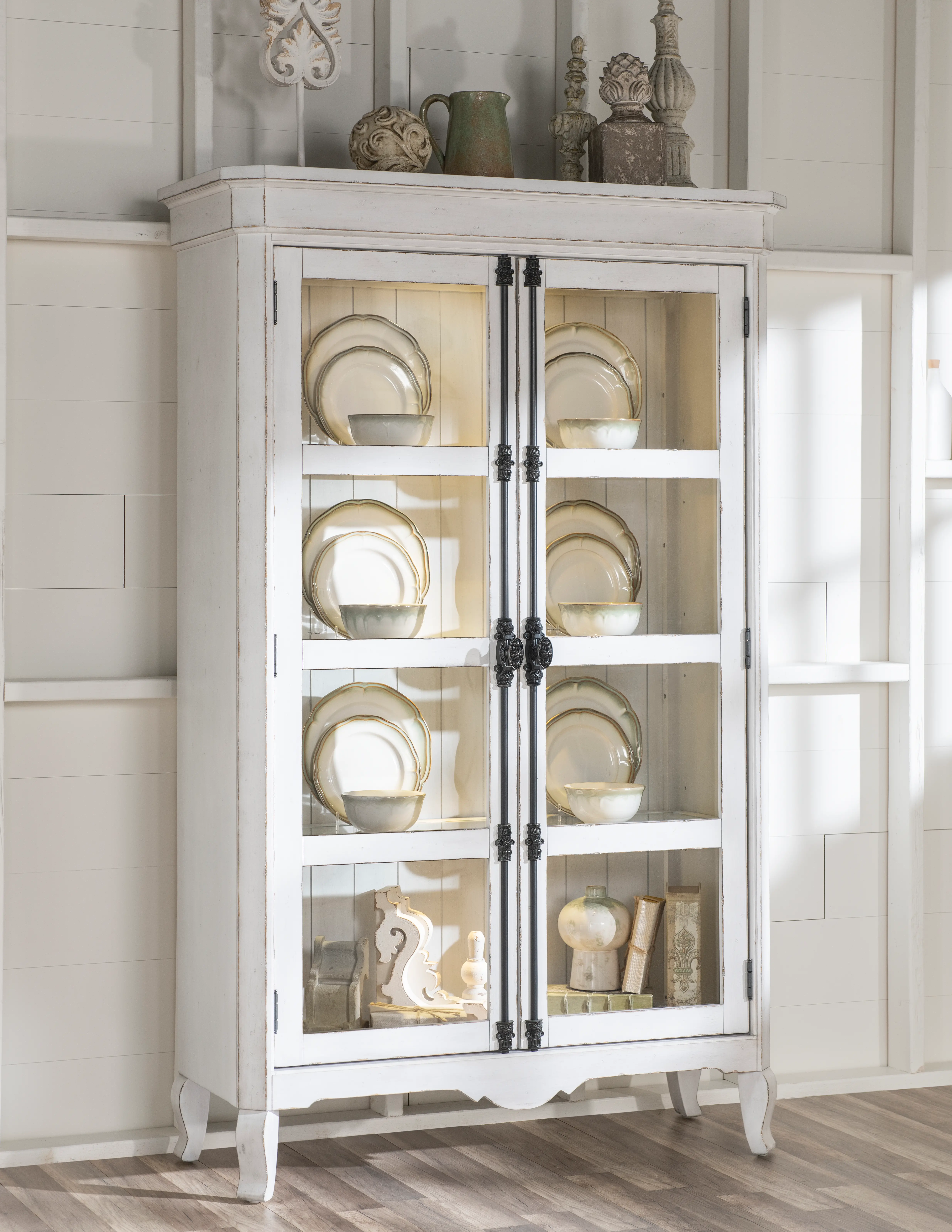 Country Living White Display Cabinet-2