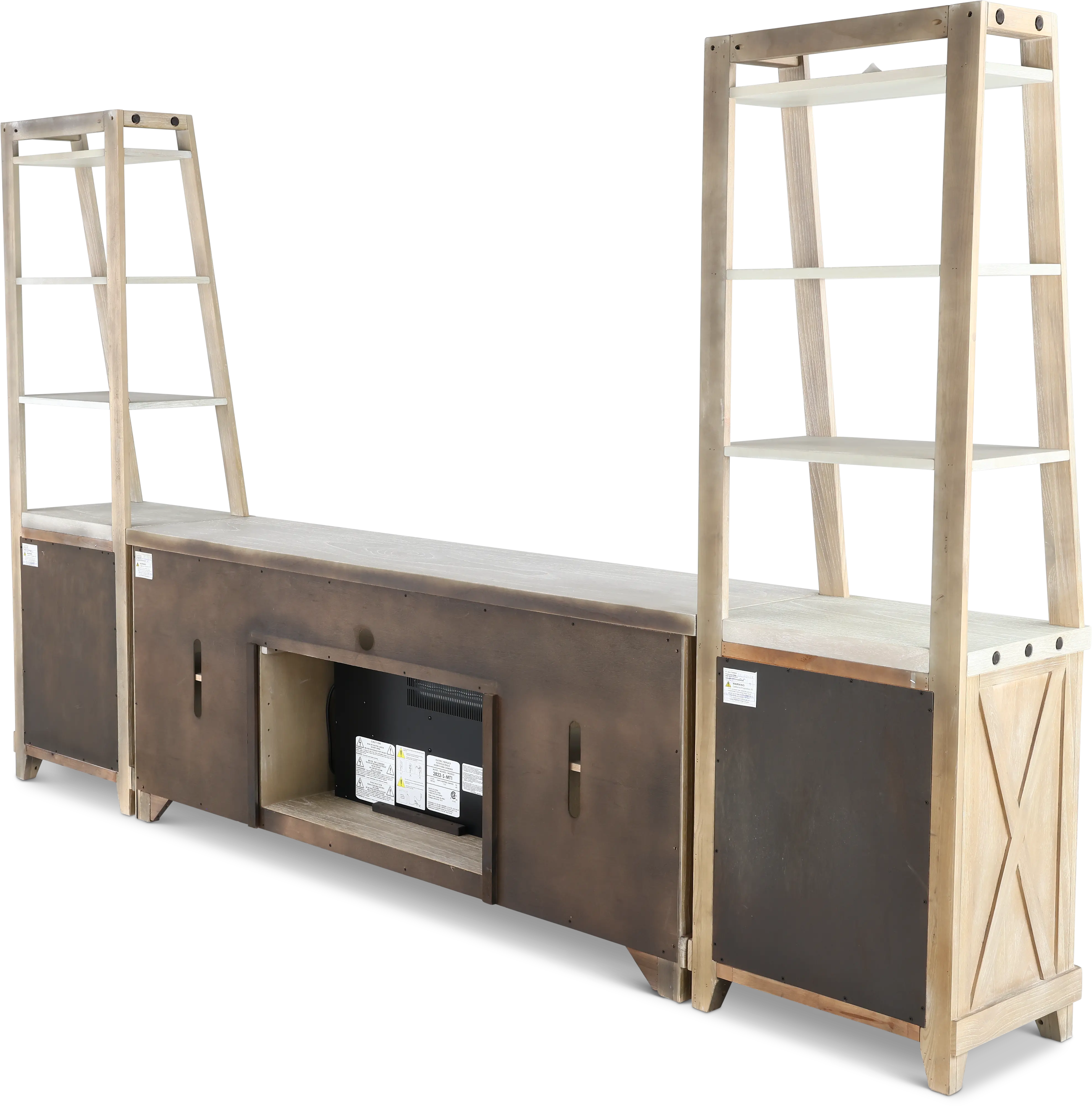 Rivan 74  Natural Fireplace Entertainment Center-7