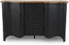 Country Living Black and Oak Scalloped Door Chest