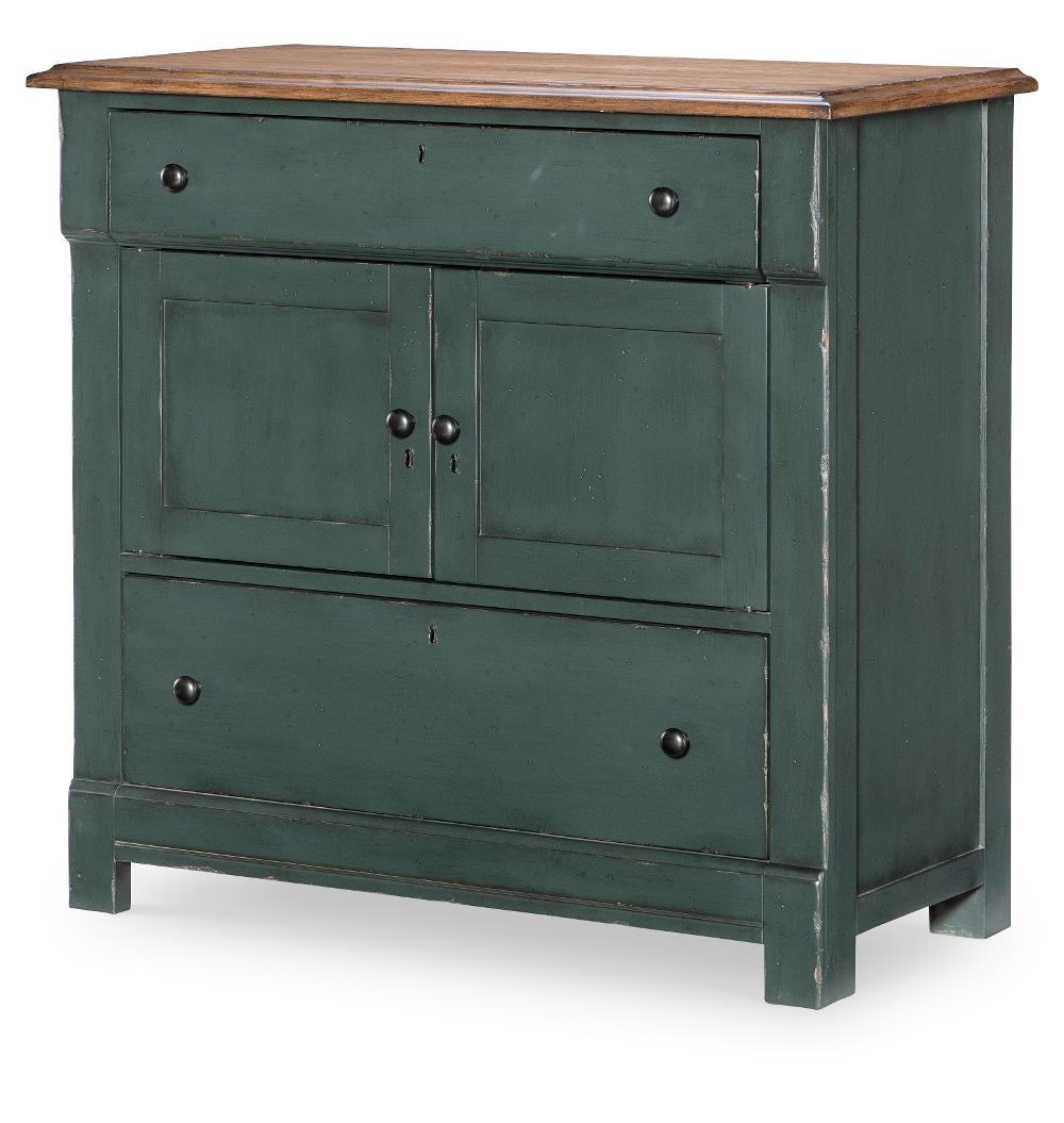 Country Living Oak and Green Washstand Accent Chest