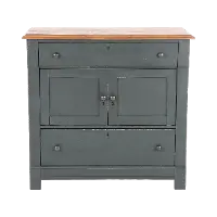 Country Living Oak and Green Washstand Accent Chest