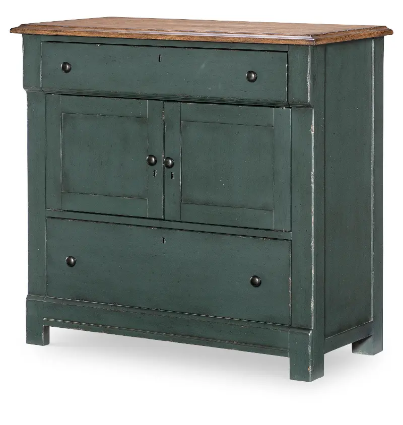 Country Living Oak and Green Washstand Accent Chest