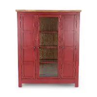 Country Living Red Pie Safe Cabinet
