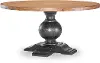 Country Living Oak and Black 60  Round Dining Table