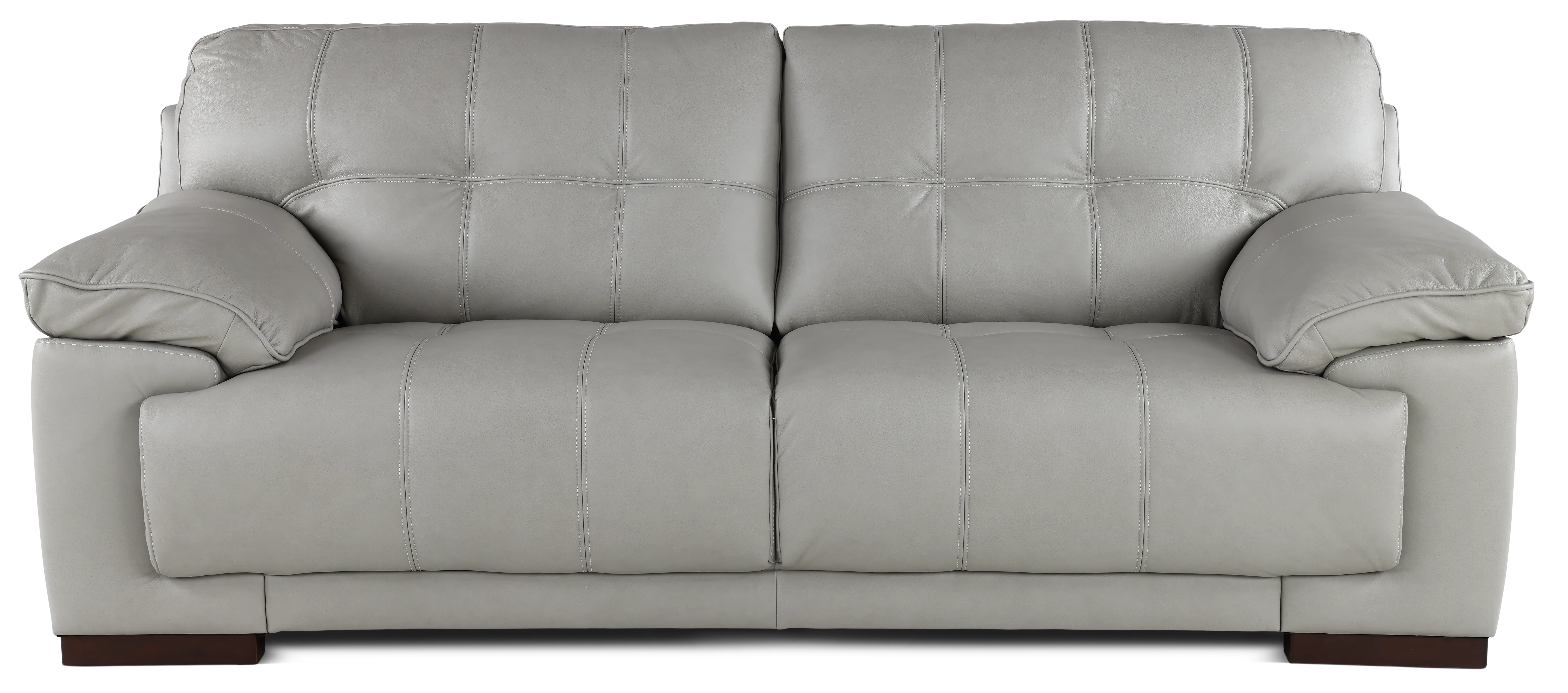 Baron Gray Leather Sofa-1