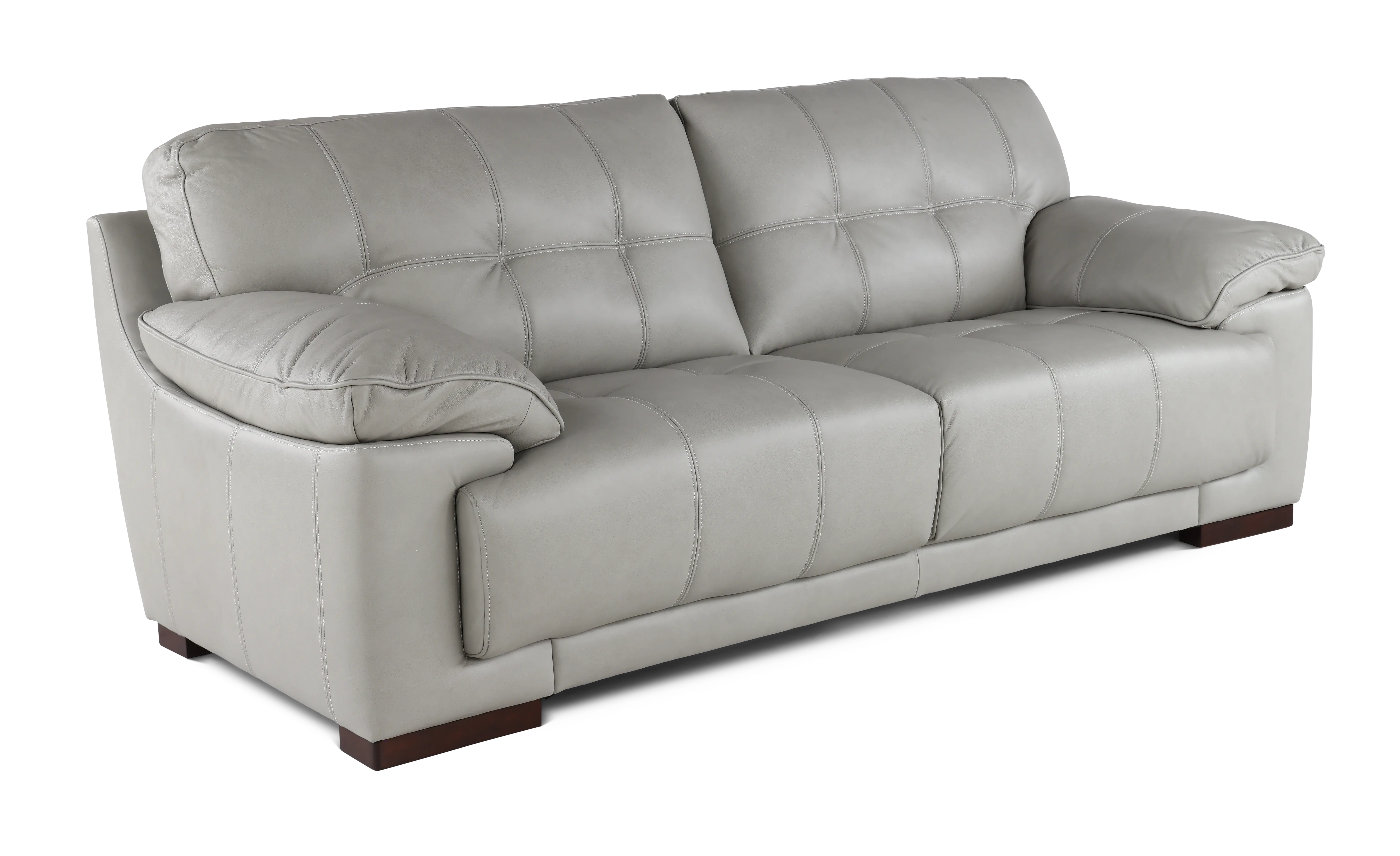 Baron Gray Leather Sofa-2