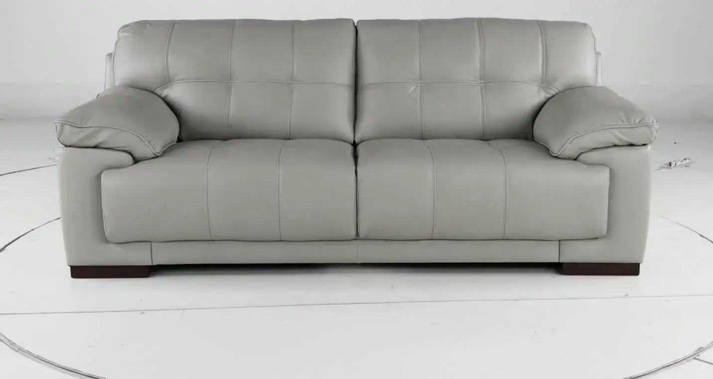 Baron Gray Leather Sofa-7