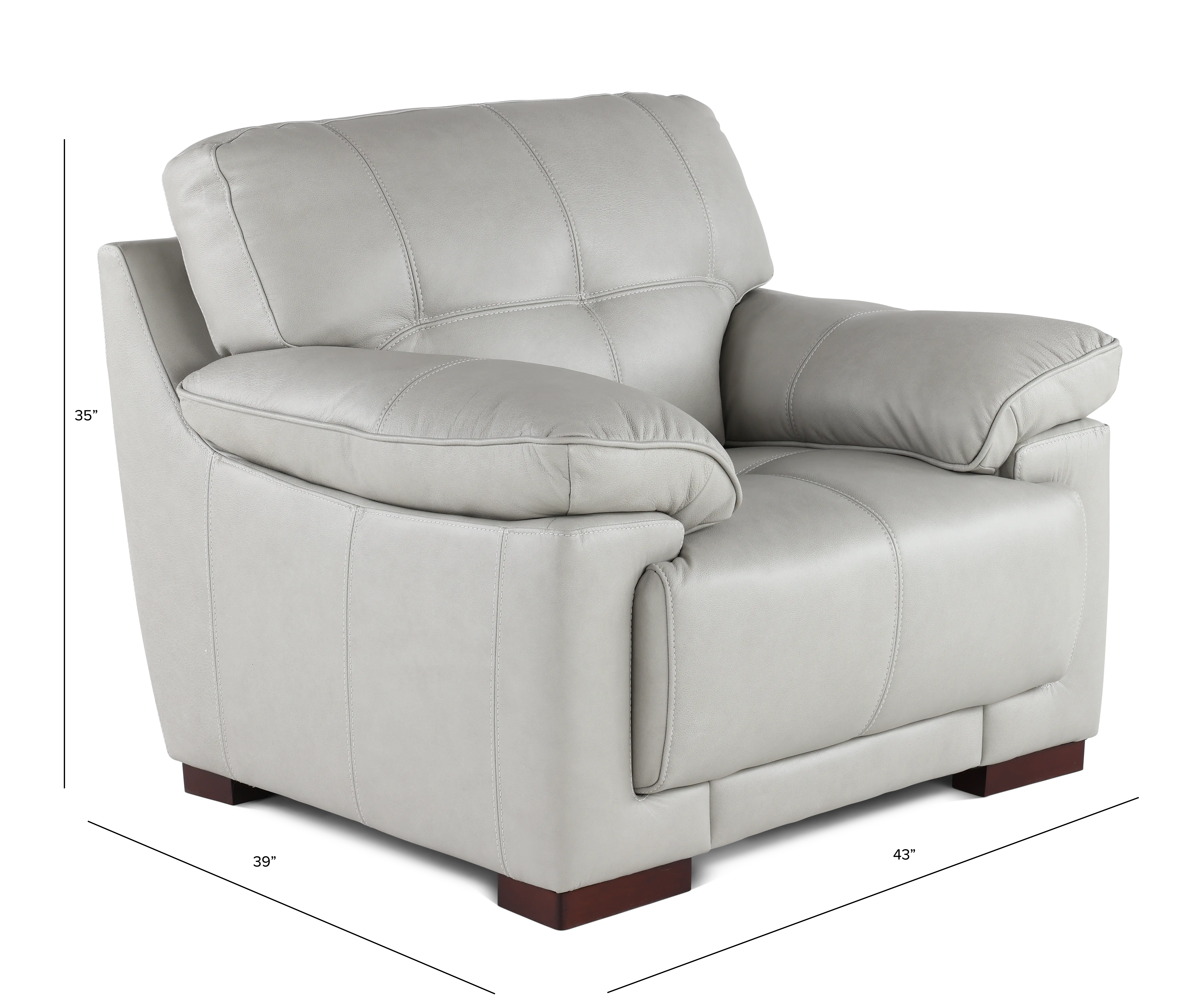Baron Gray Leather Chair-3
