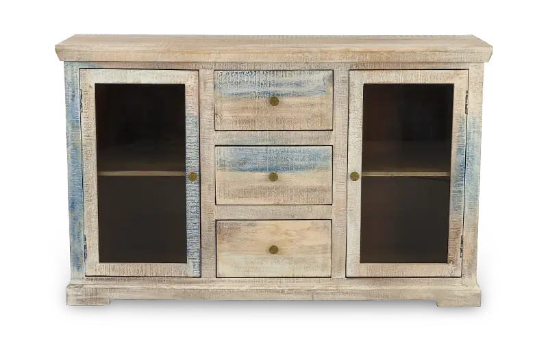 Marcyne Distressed 2-Door, 3-Drawer Coastal Sideboard