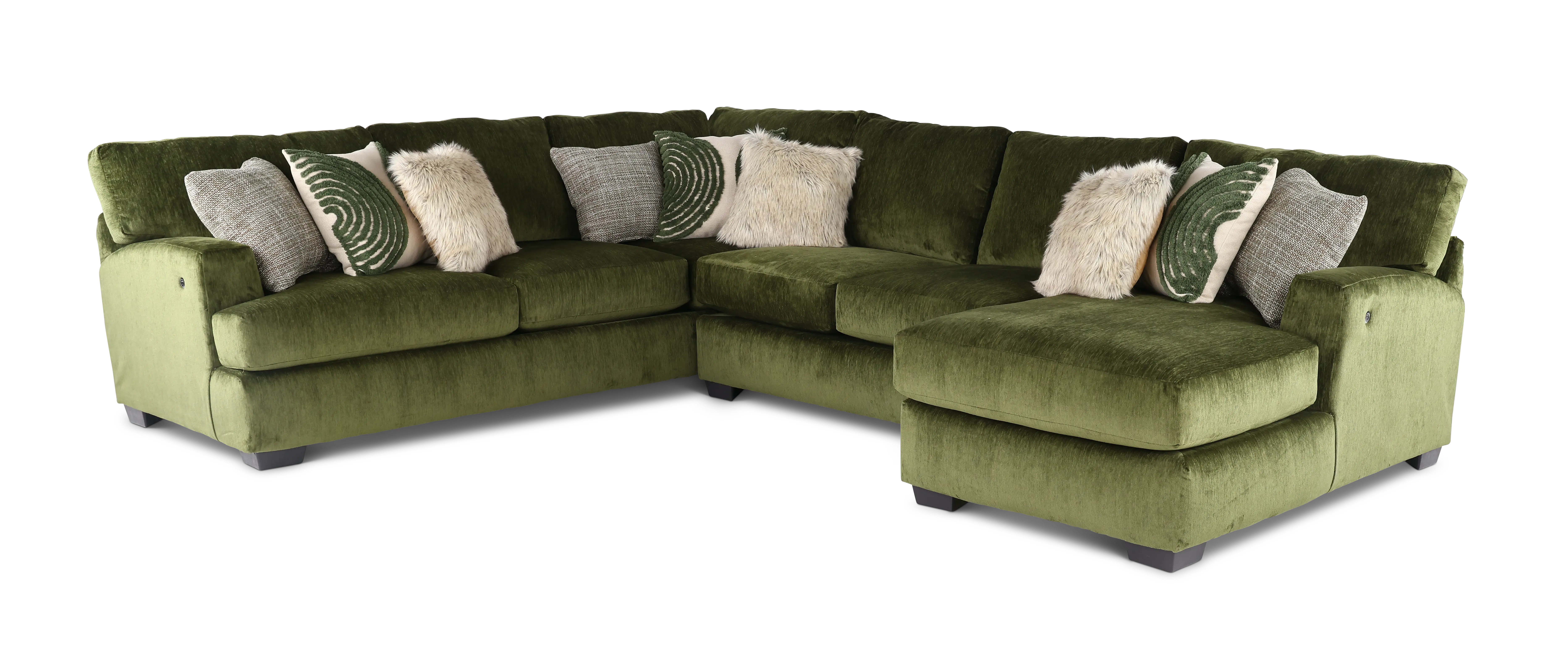 Pine Green 3-Piece Sectional-1