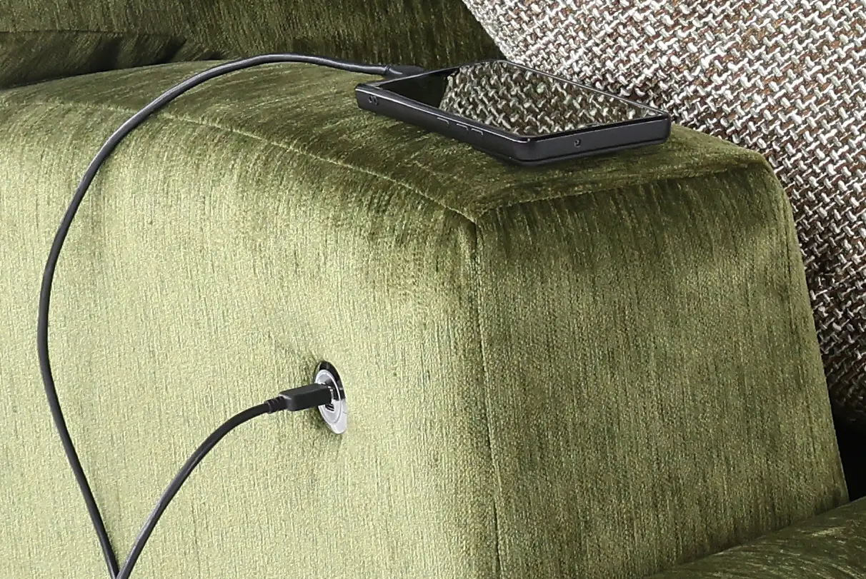 Pine Green 3-Piece Sectional-4