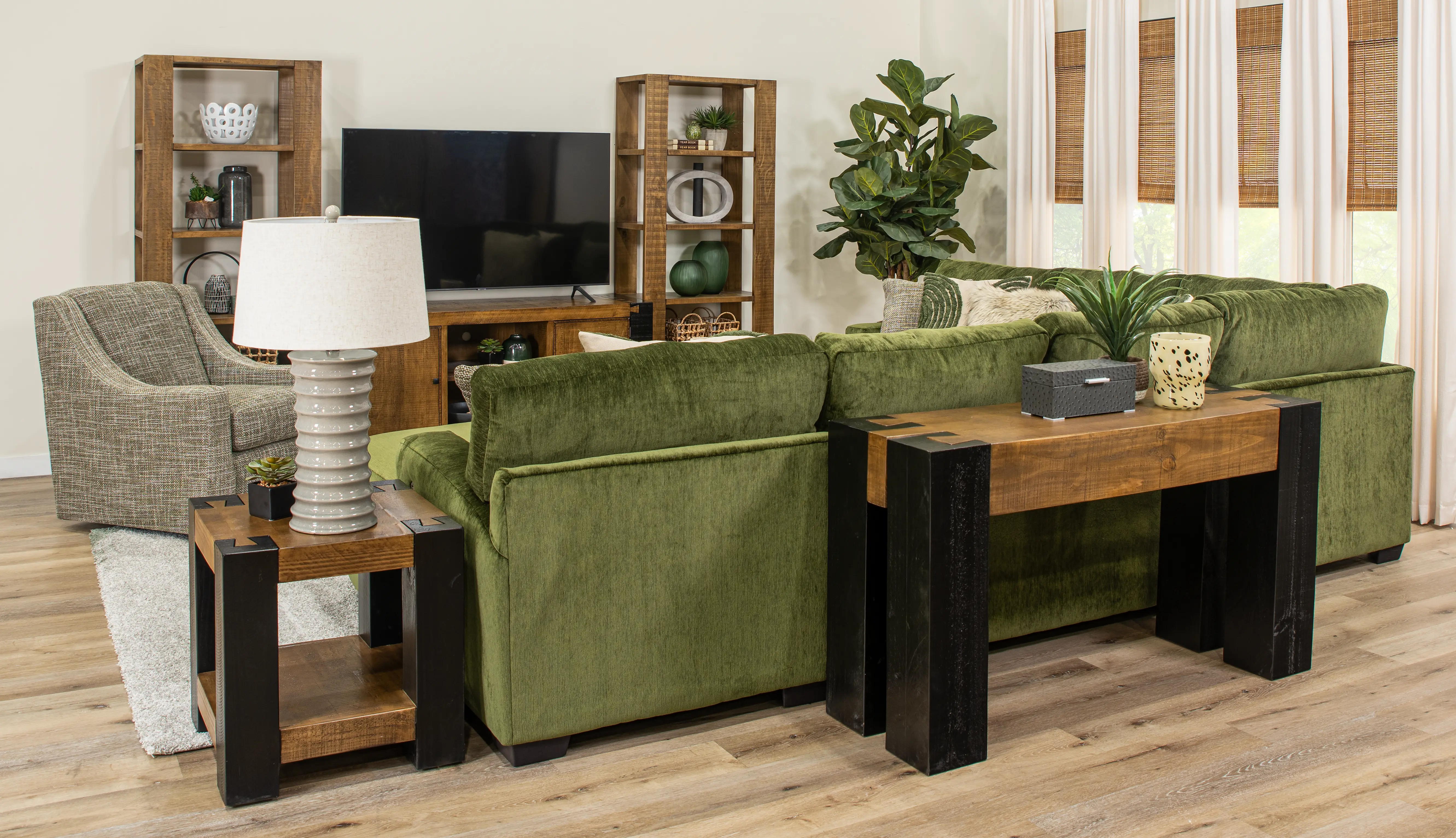 Pine Green 3-Piece Sectional-7
