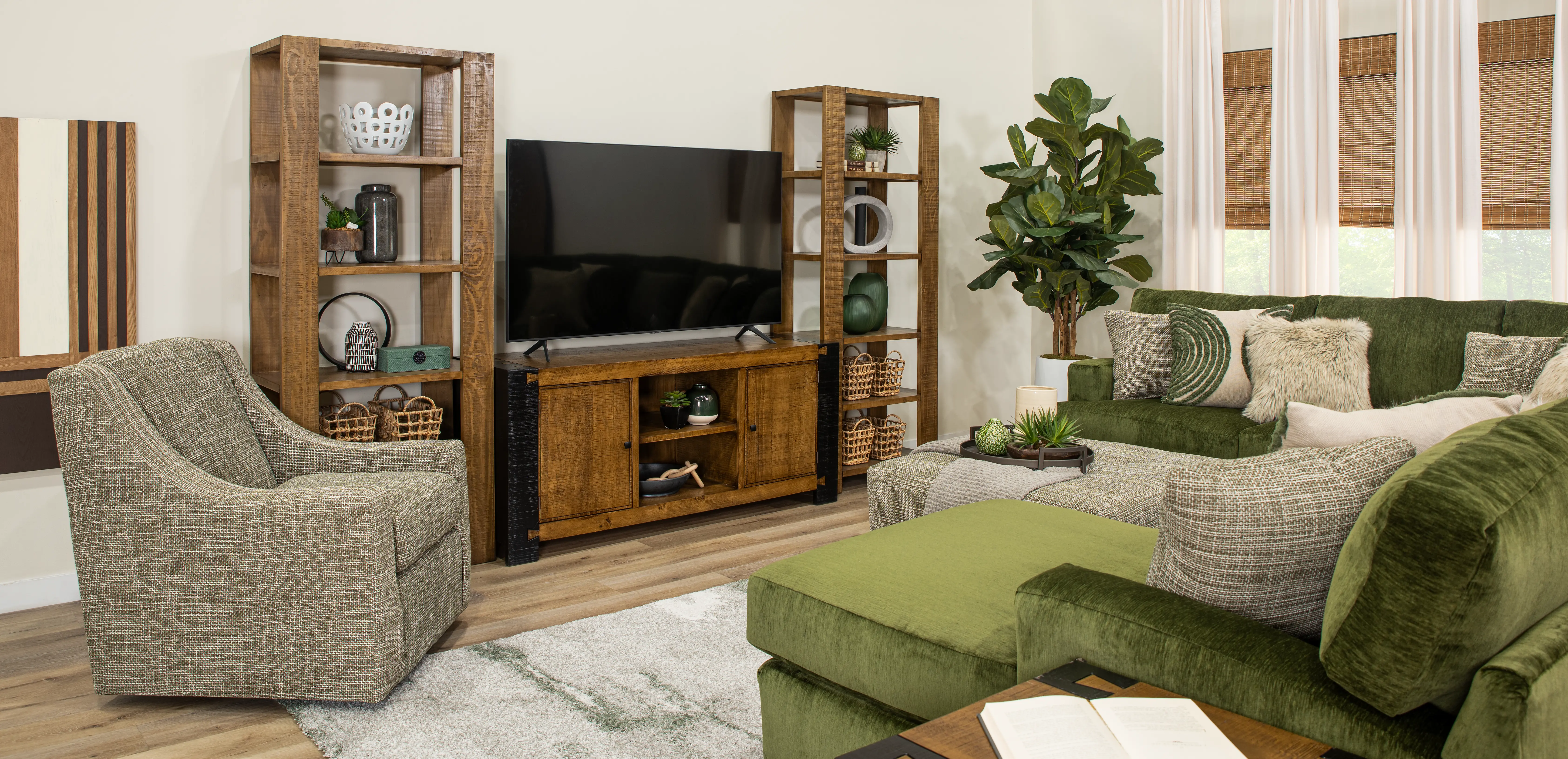 Pine Green 3-Piece Sectional-8