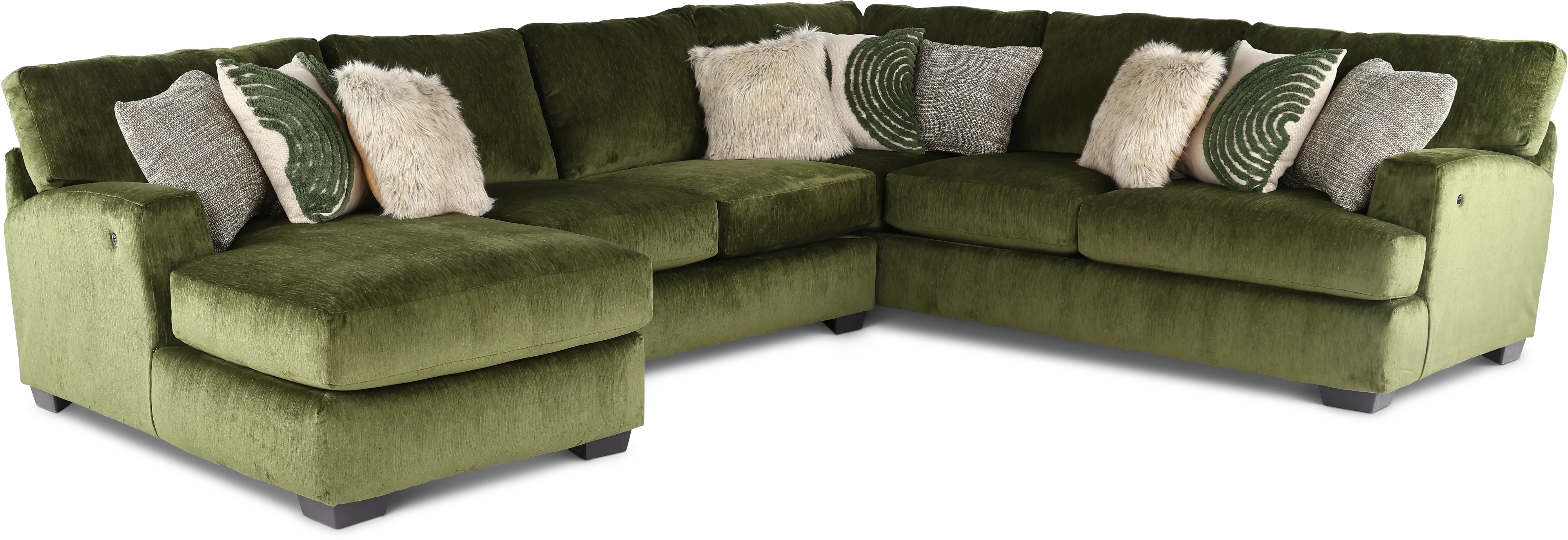 Pine Green 3 Piece Sectional-1