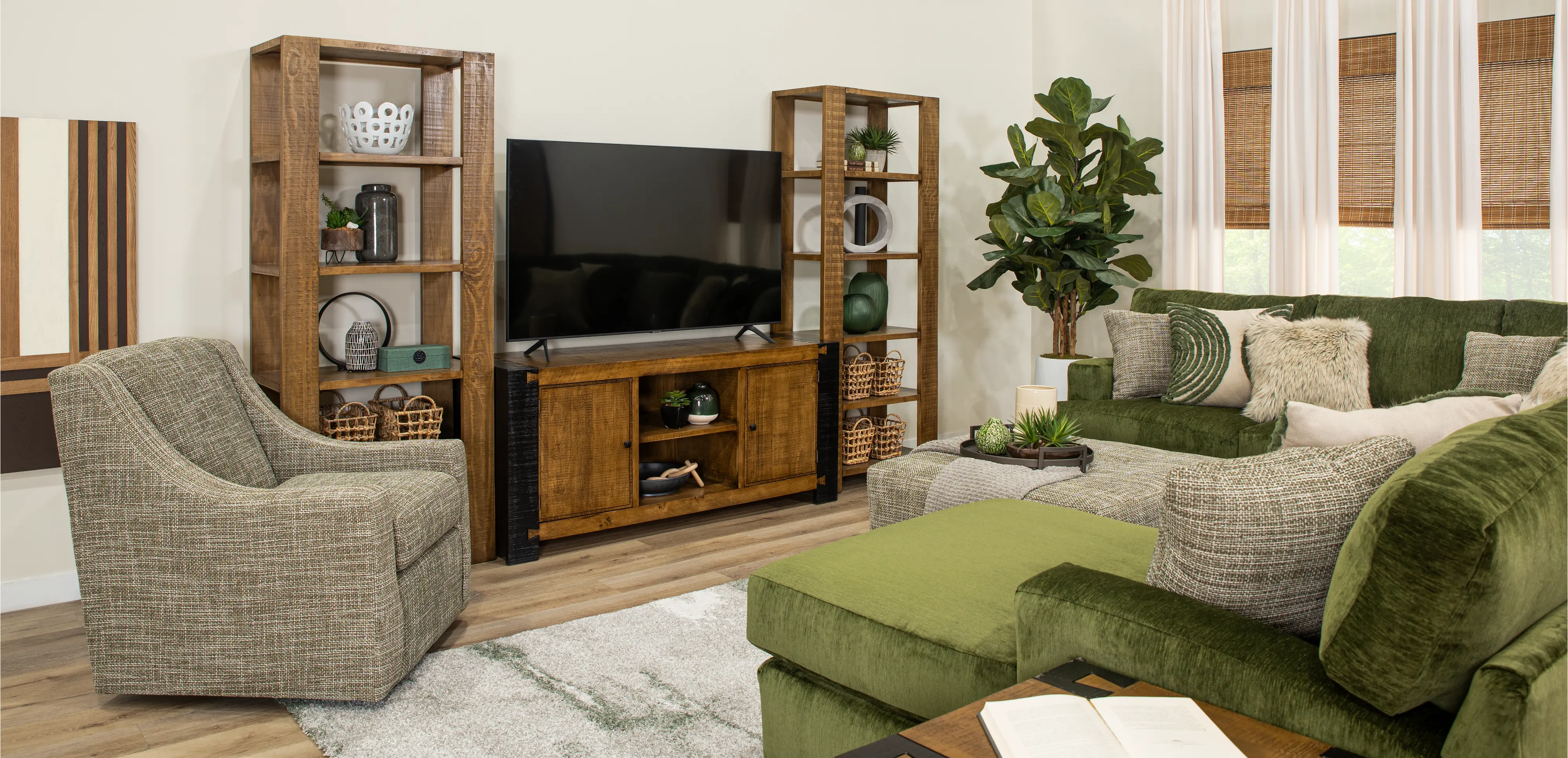 Pine Green 3 Piece Sectional-8
