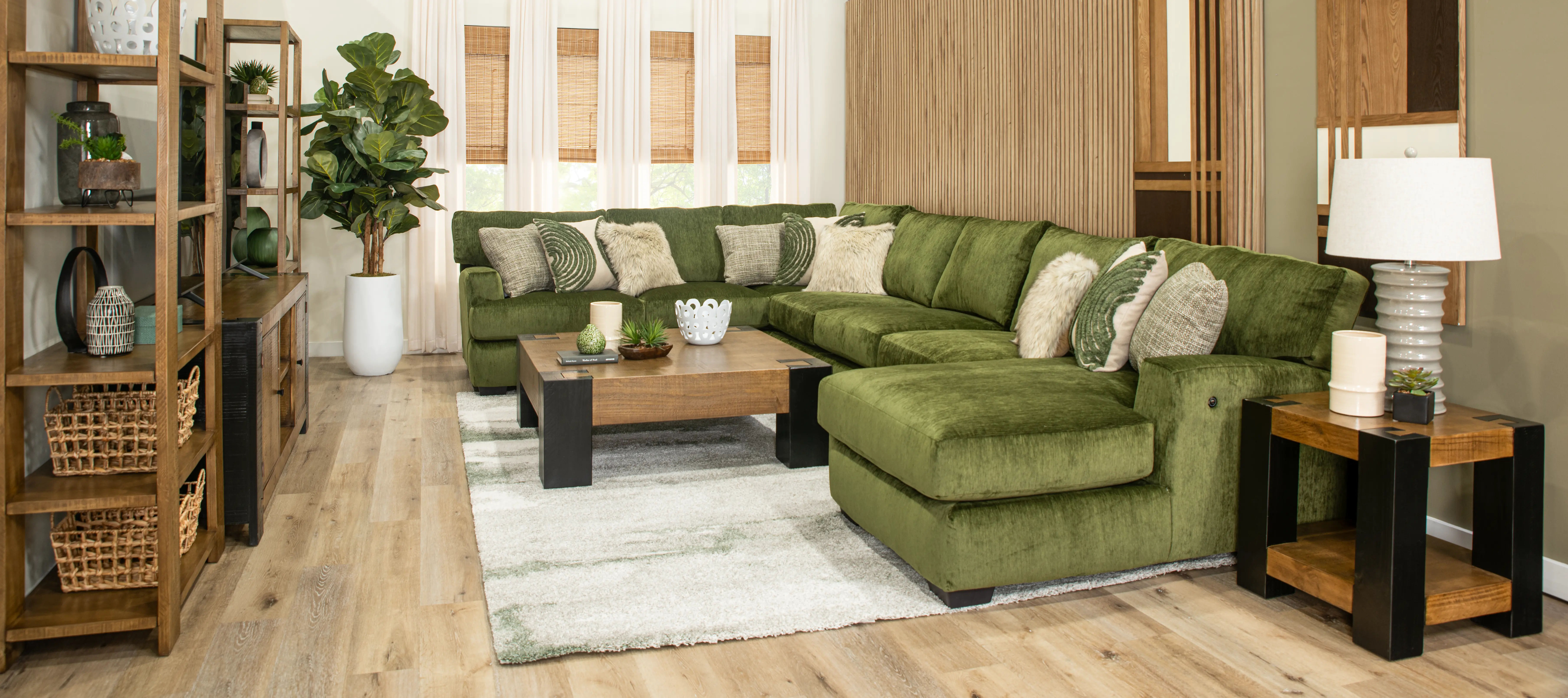 Pine Green 4-Piece Sectional-2