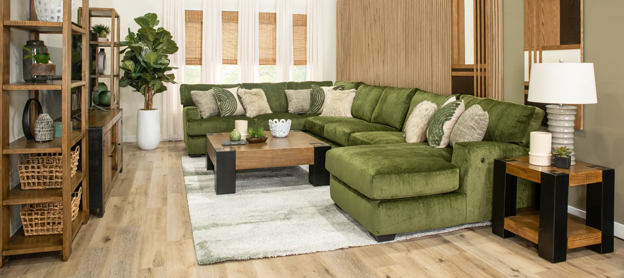 Pine-Green-4-Piece-Sectional-