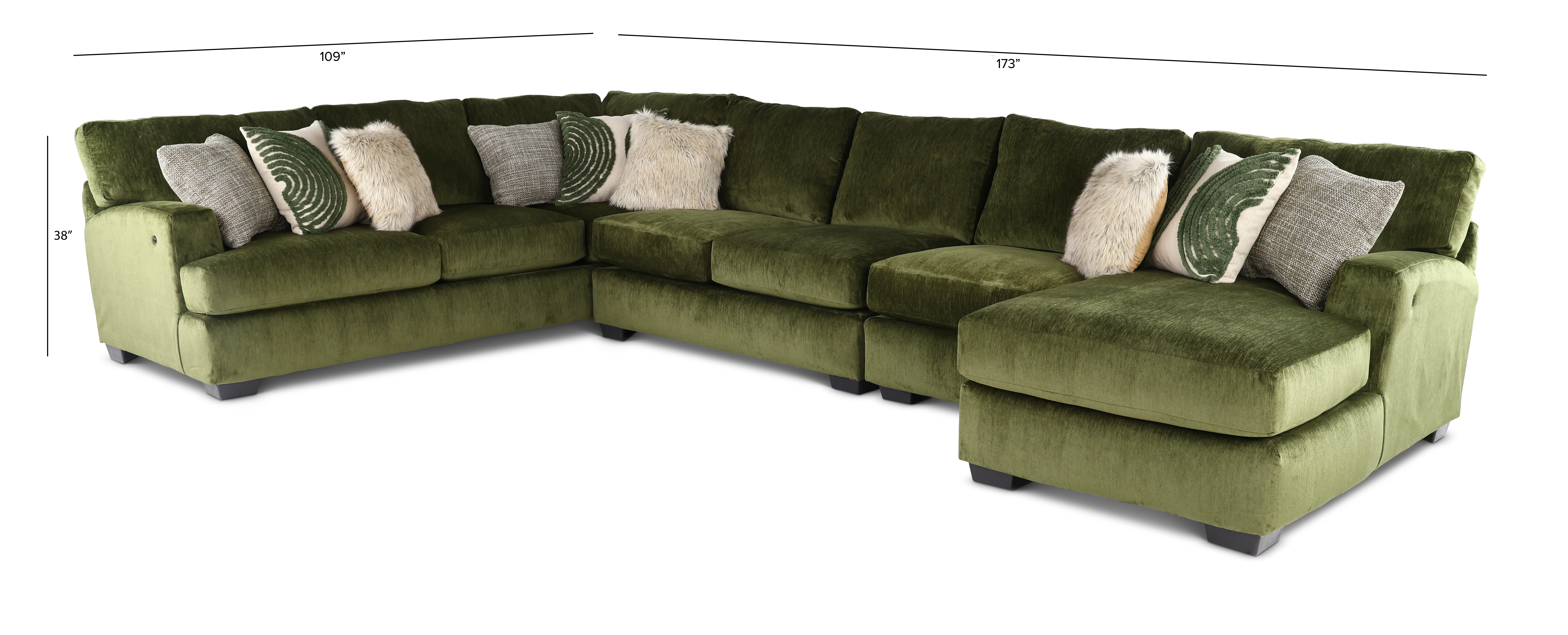 Pine Green 4-Piece Sectional-3