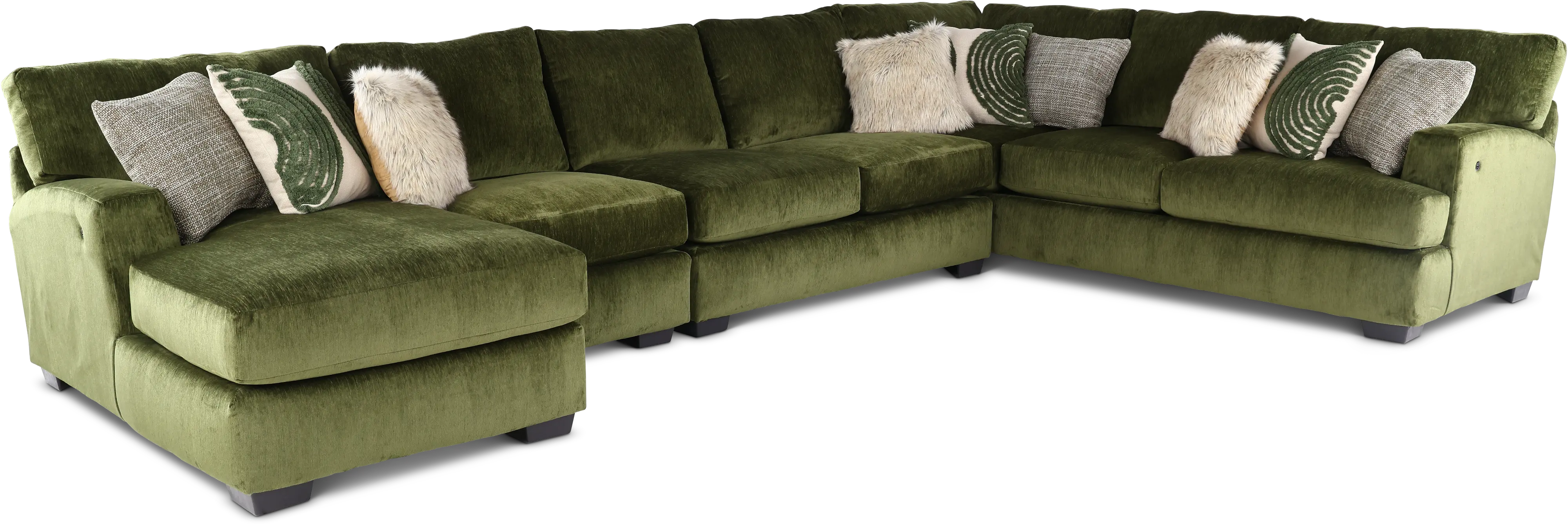 Pine Green 4 Piece Sectional-1