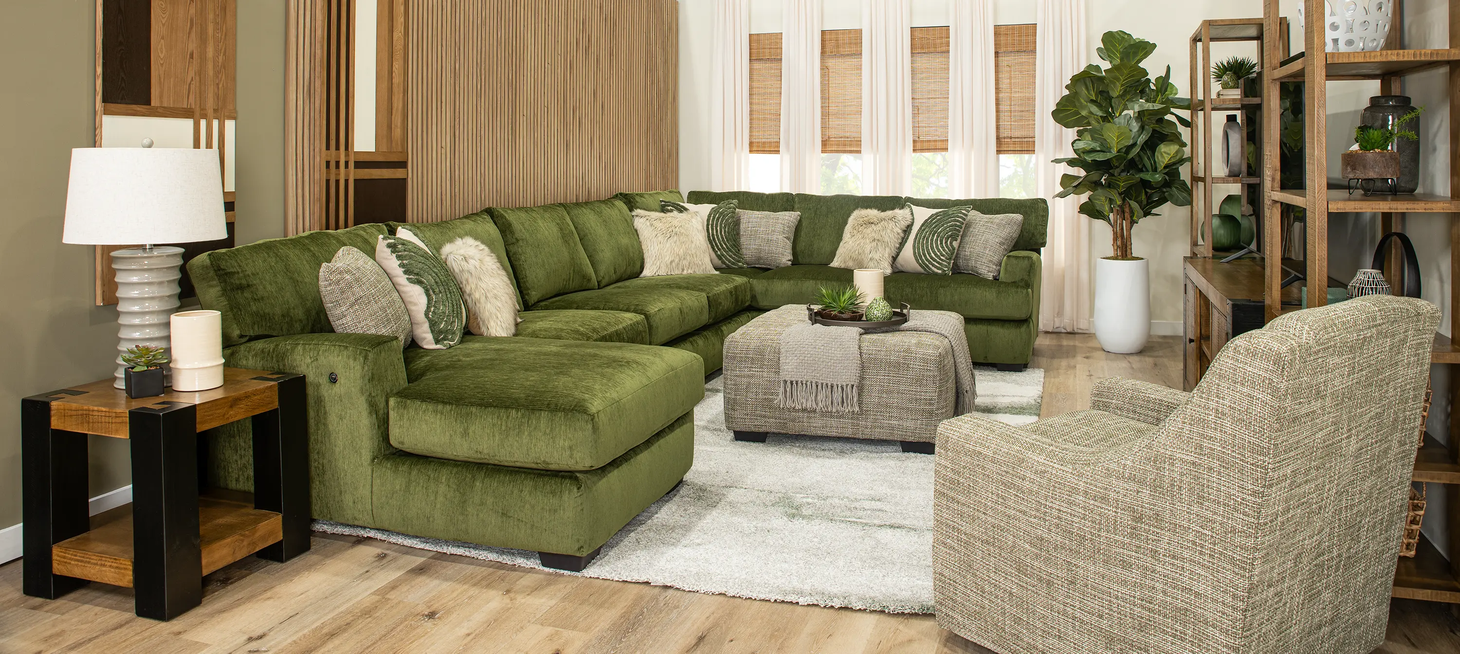 Pine Green 4-Piece Sectional-2