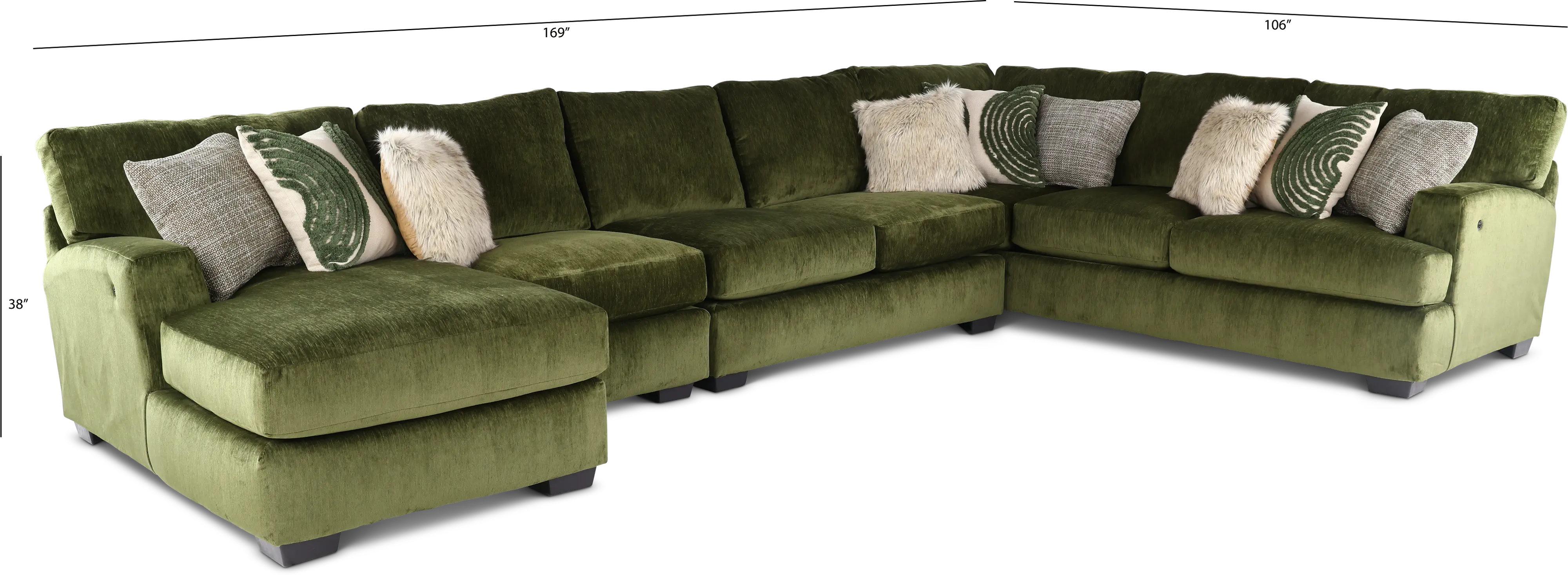 Pine Green 4 Piece Sectional-3