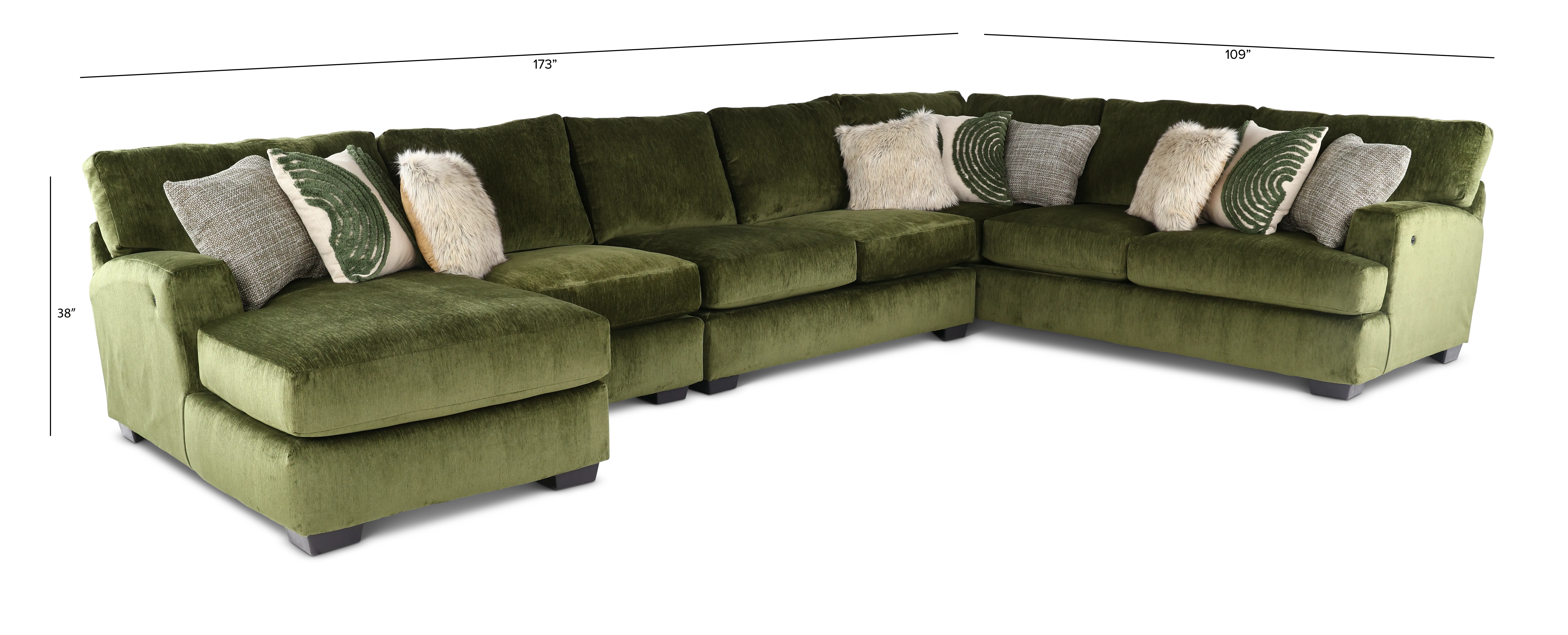 Pine Green 4-Piece Sectional-3