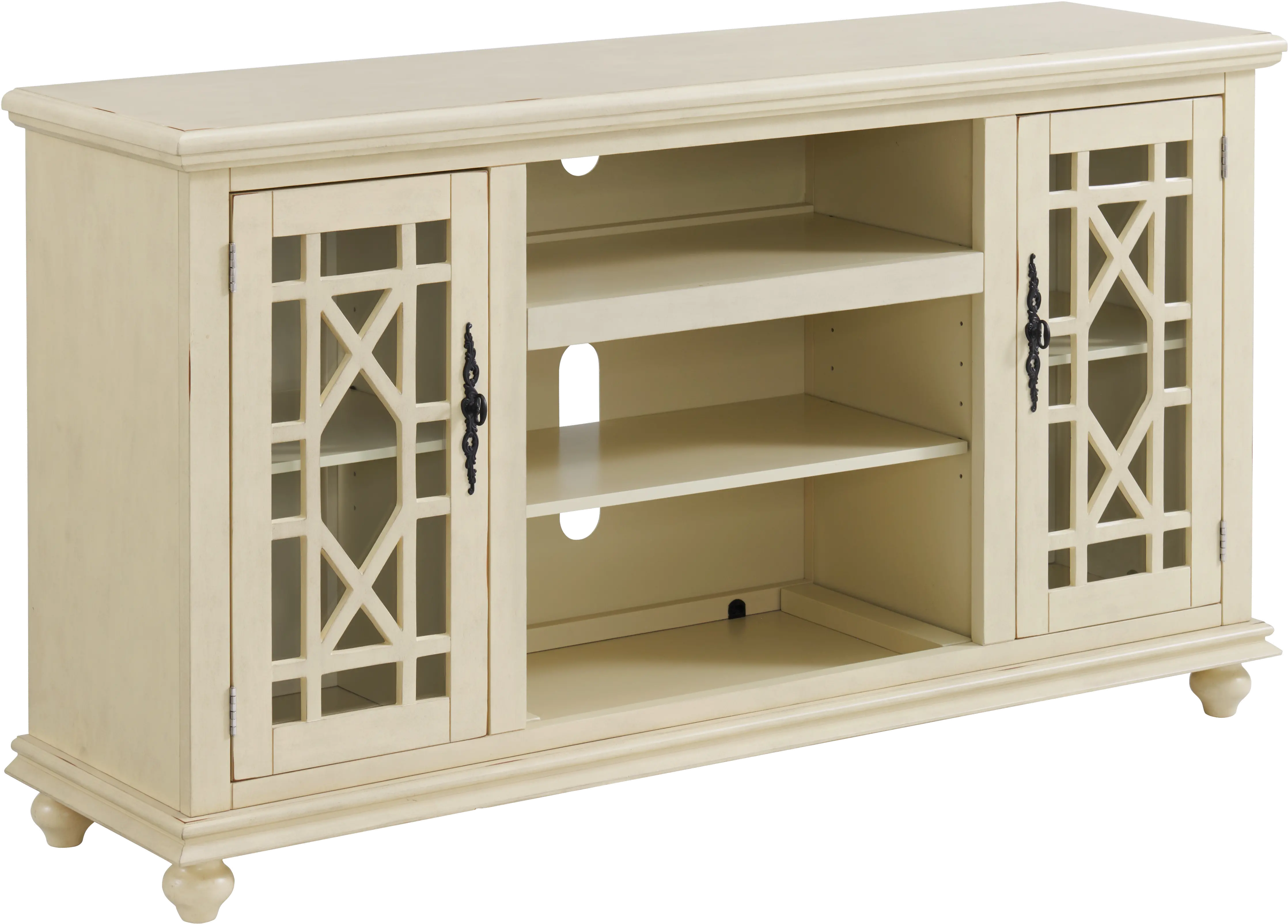 Two Door Antique White 63  TV Stand-1