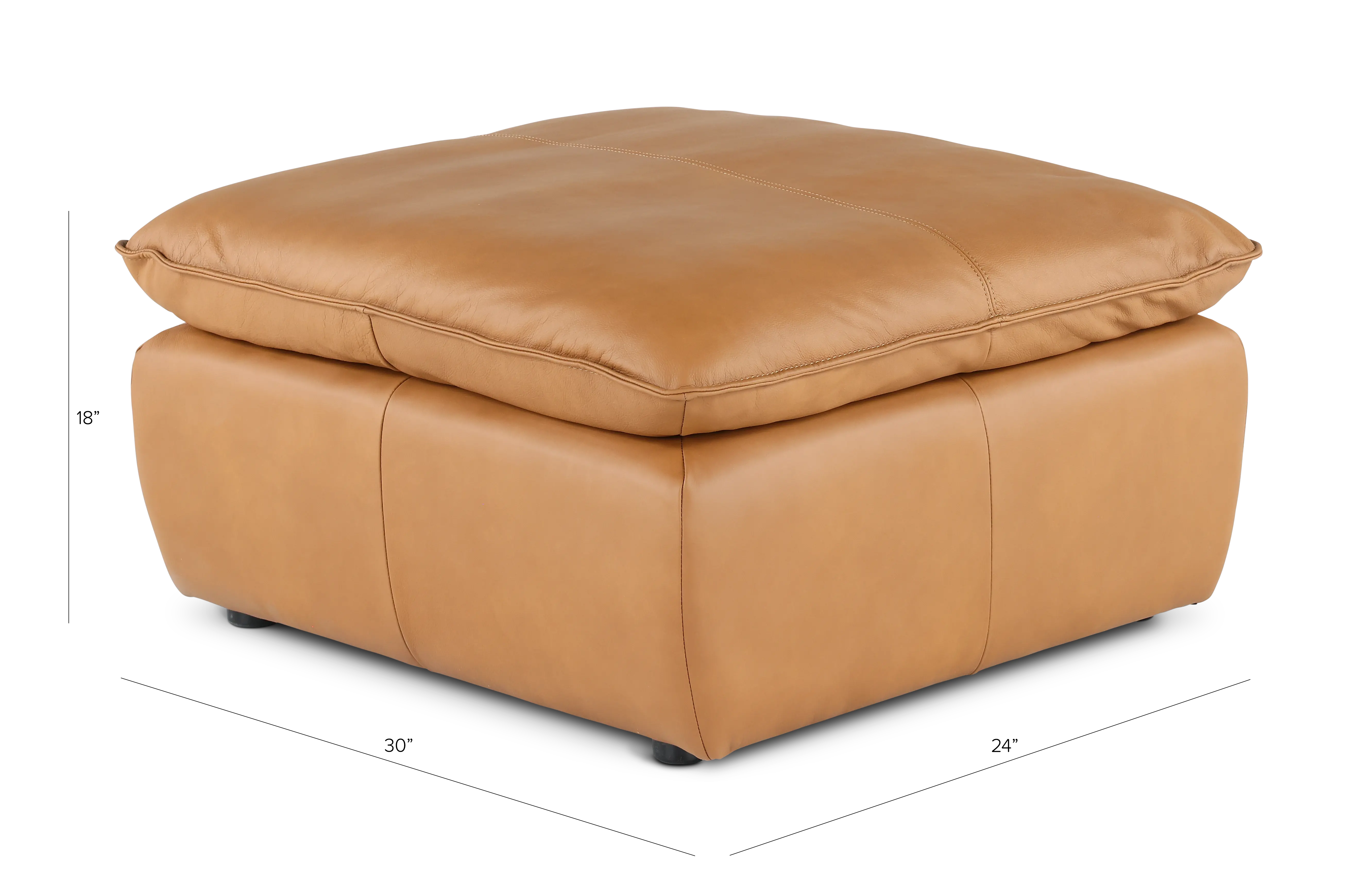 Oslo Tan Leather Large Ottoman-4
