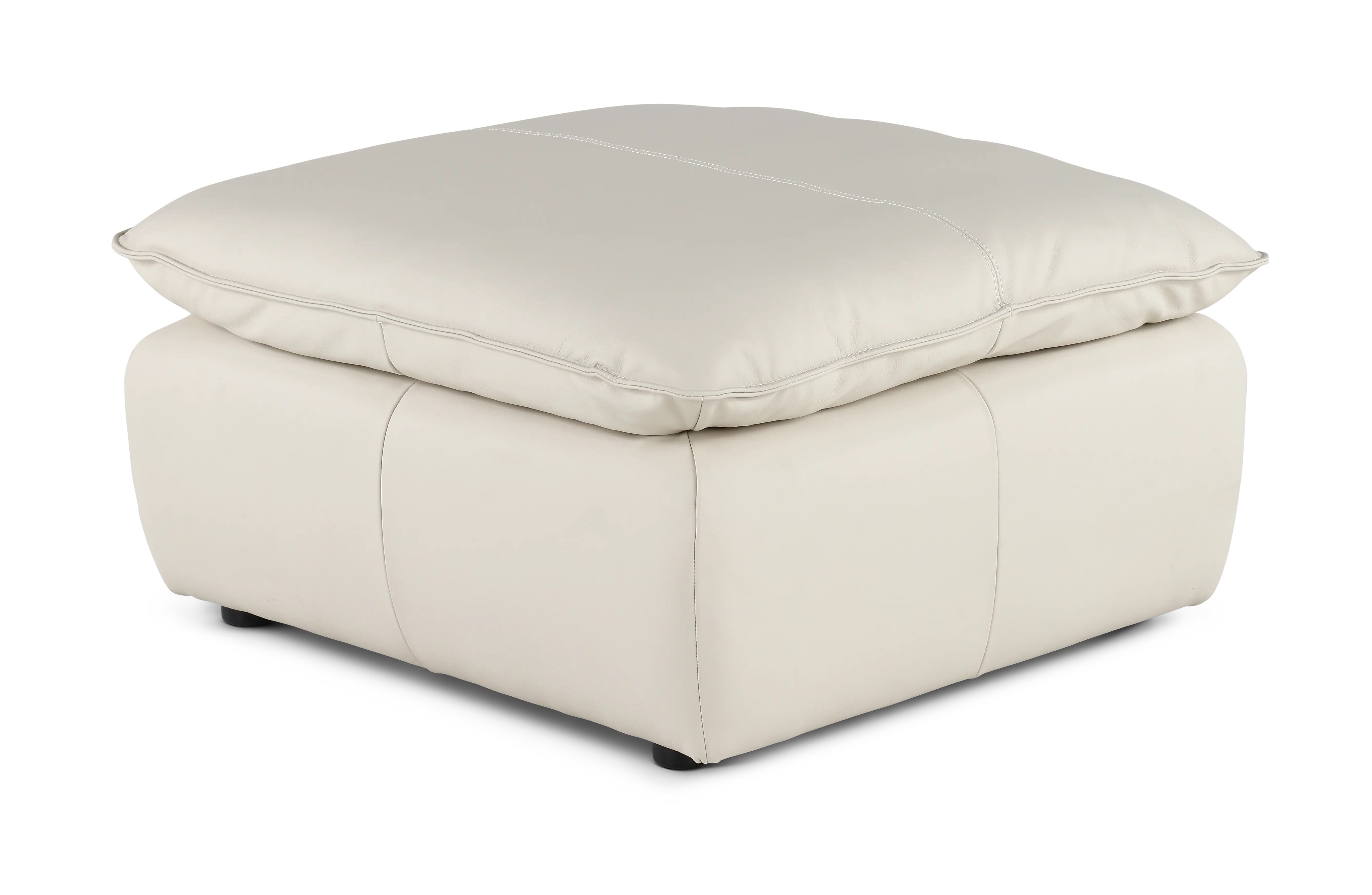 Oslo Off-White Leather Large Ottoman-1