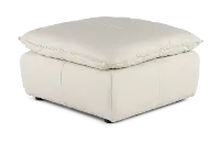 Oslo Off-White Leather Large Ottoman