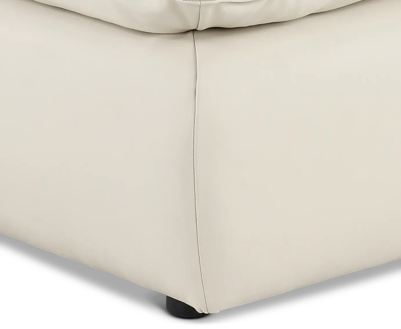 Oslo Off-White Leather Large Ottoman-5