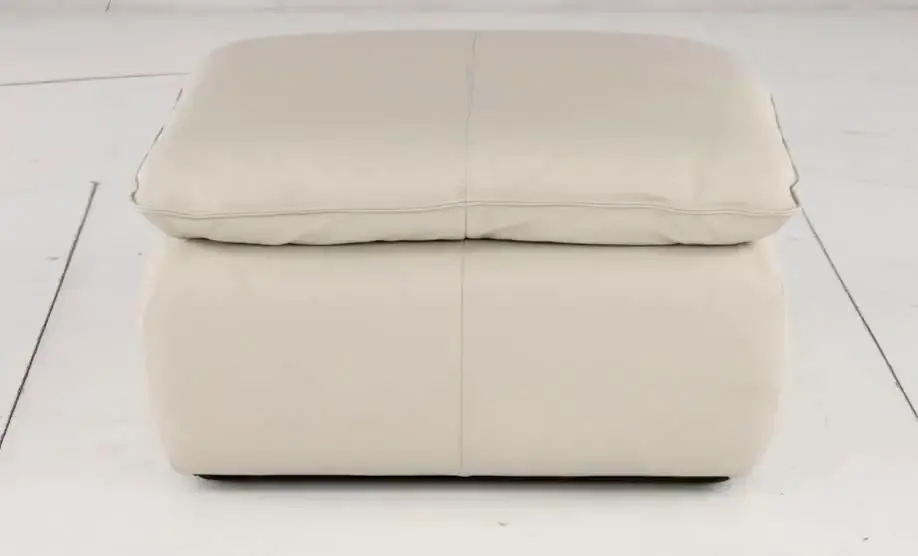 Oslo Off-White Leather Large Ottoman-7