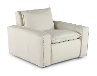 Oslo Off-White Leather Swivel Chair
