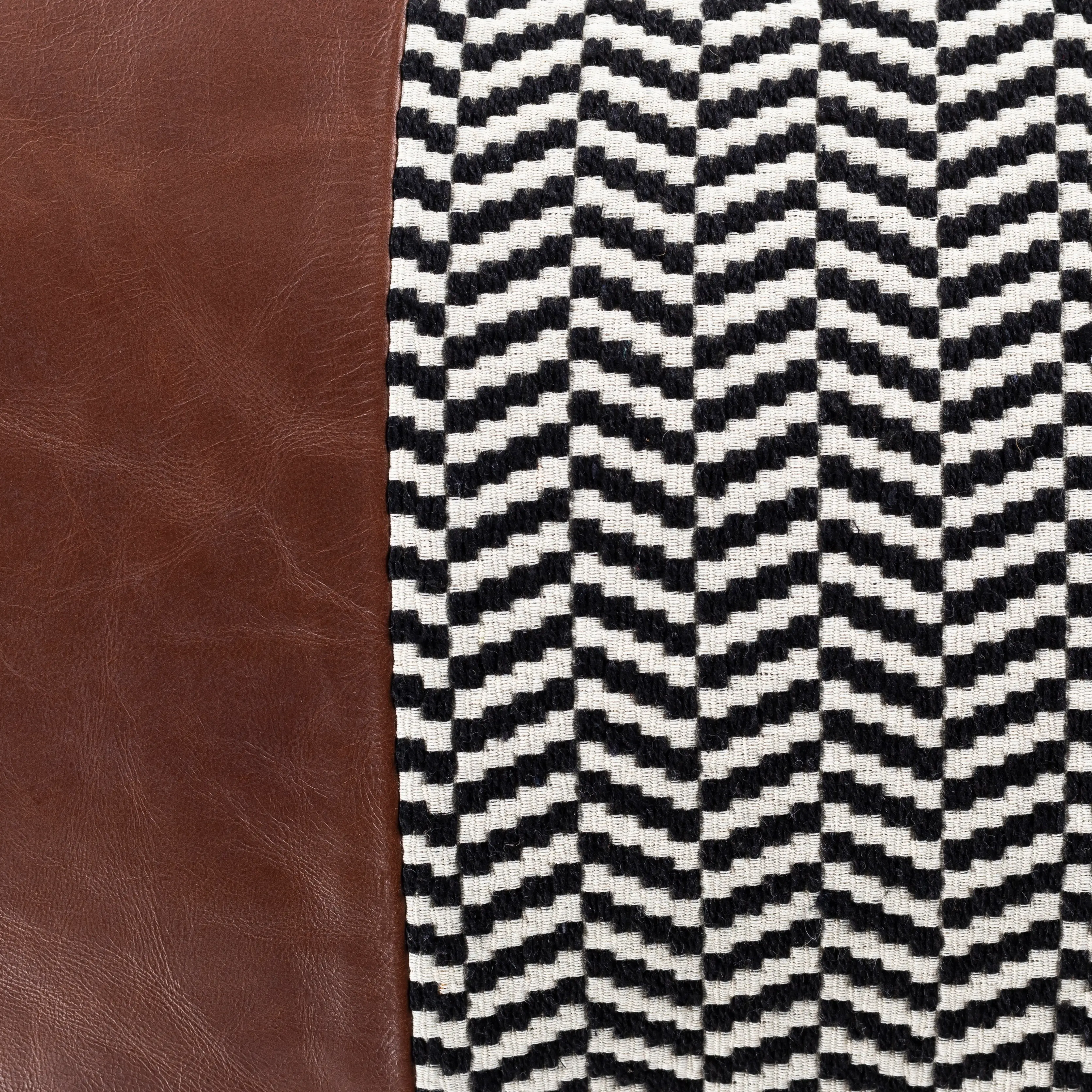 FNA0012020P Fiona Black and Brown Leather Accent Pillow-1