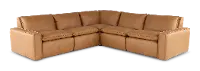 Oslo Tan Leather 5 Piece Sectional