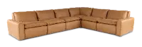 Oslo Tan Leather 6 Piece Sectional