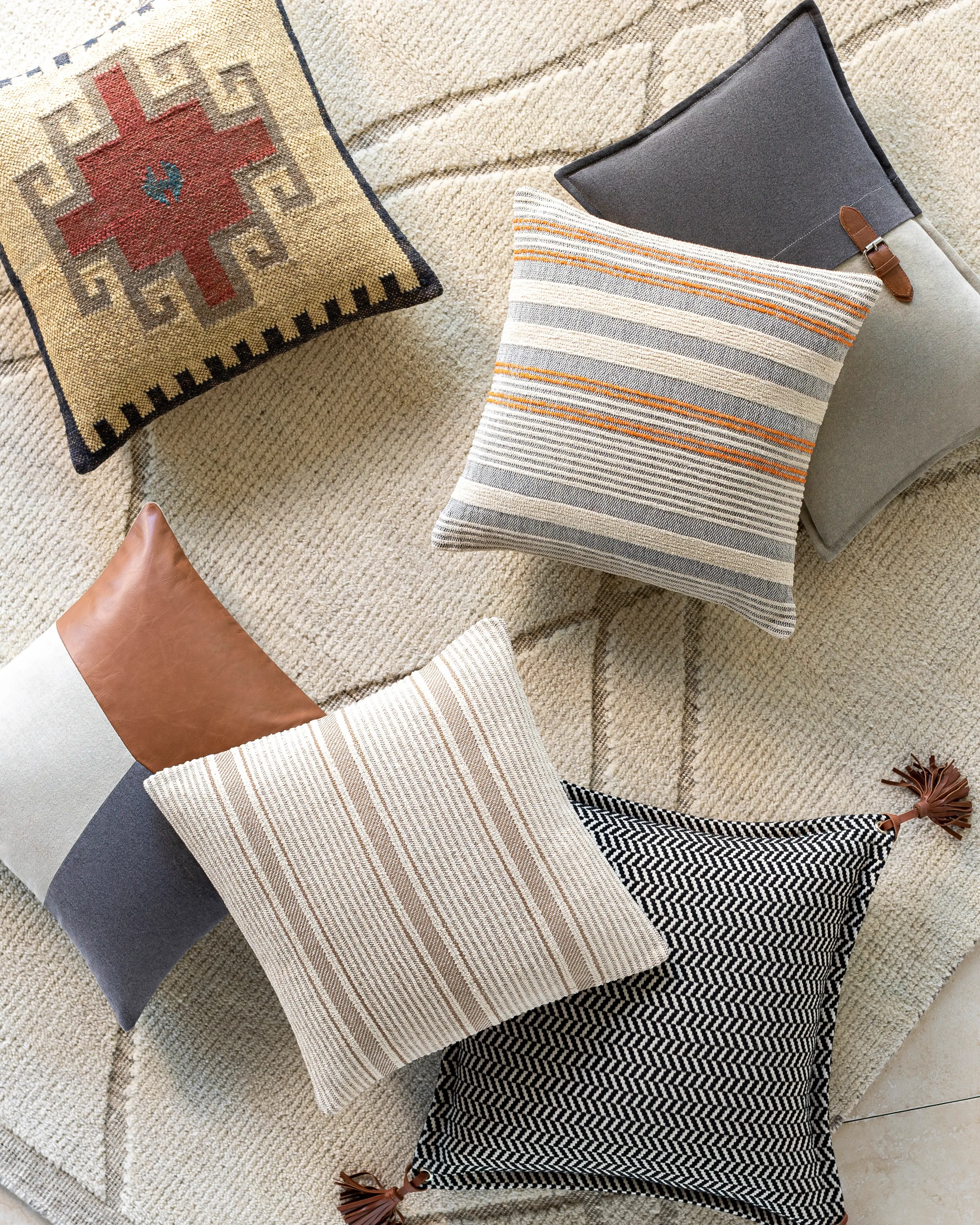 FNA0032020P Fiona II Brown Leather Accent Pillow-4