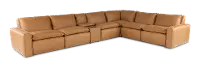 Oslo Tan Leather 7 Piece Sectional