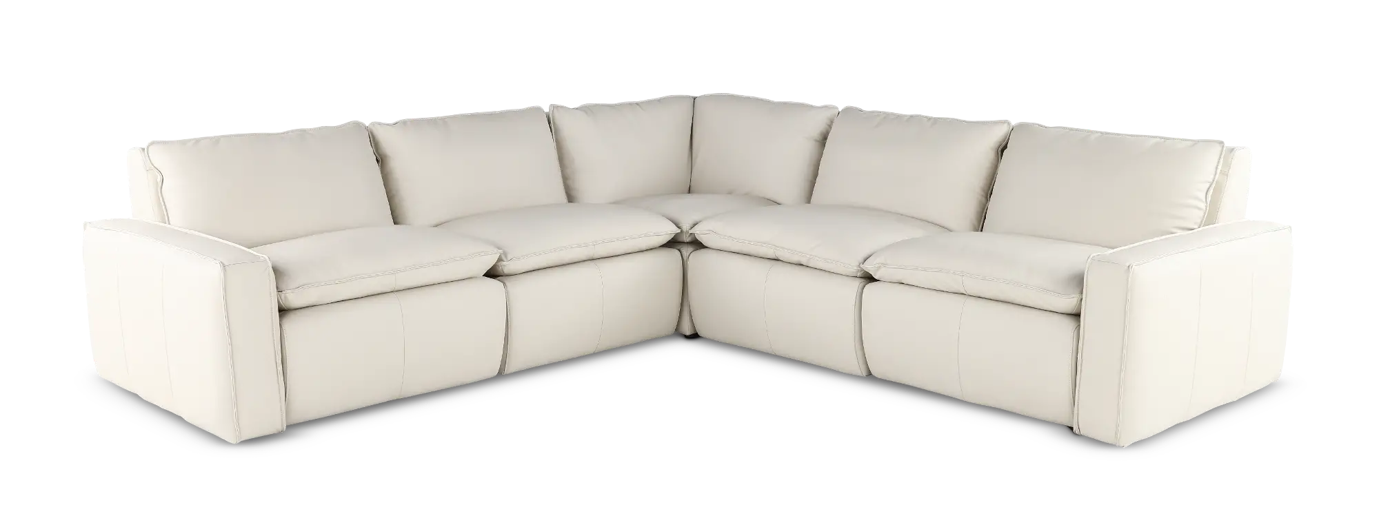 Oslo Off-White Leather 5 Piece Sectional | RC Willey